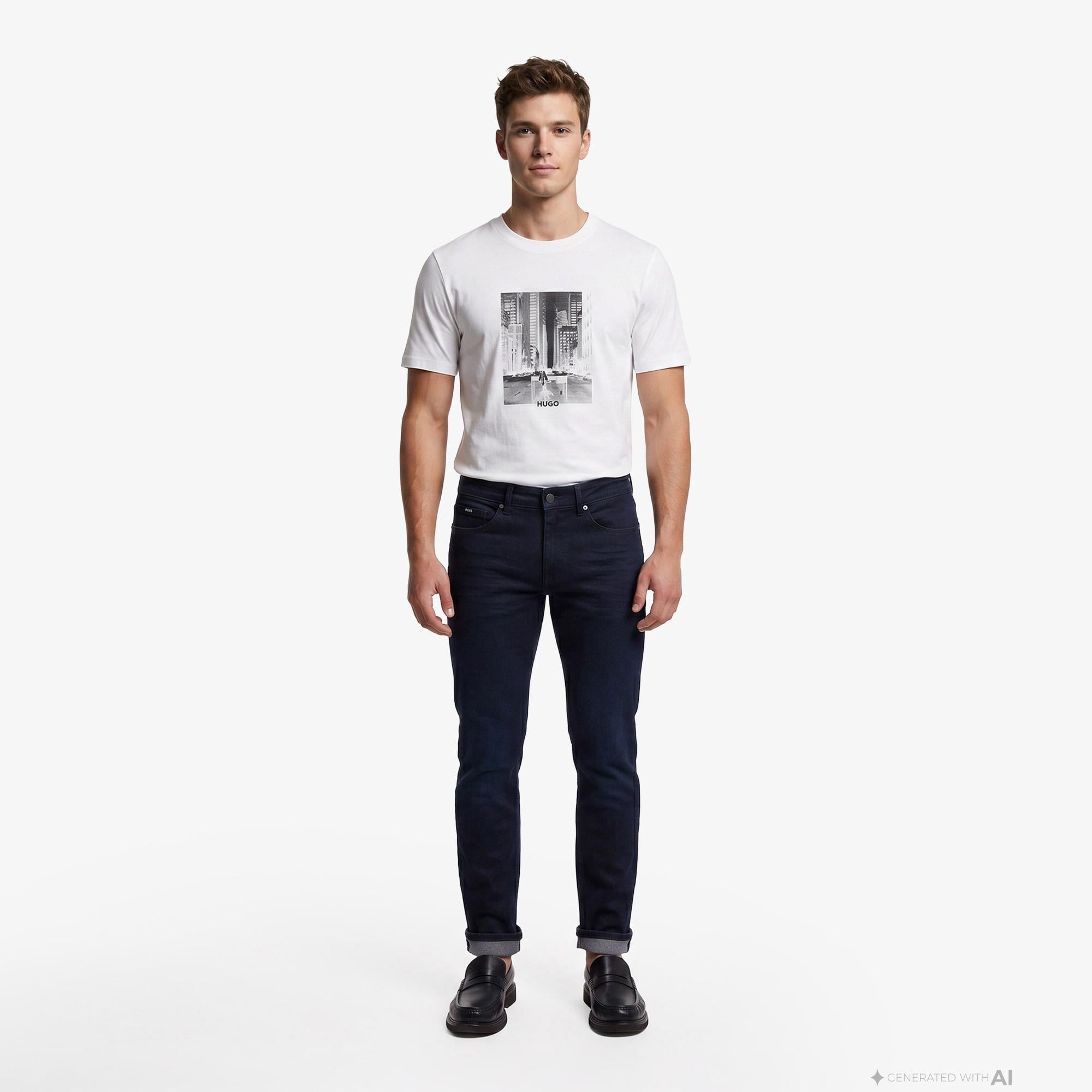 Hugo Deyss Erkek Beyaz T-Shirt