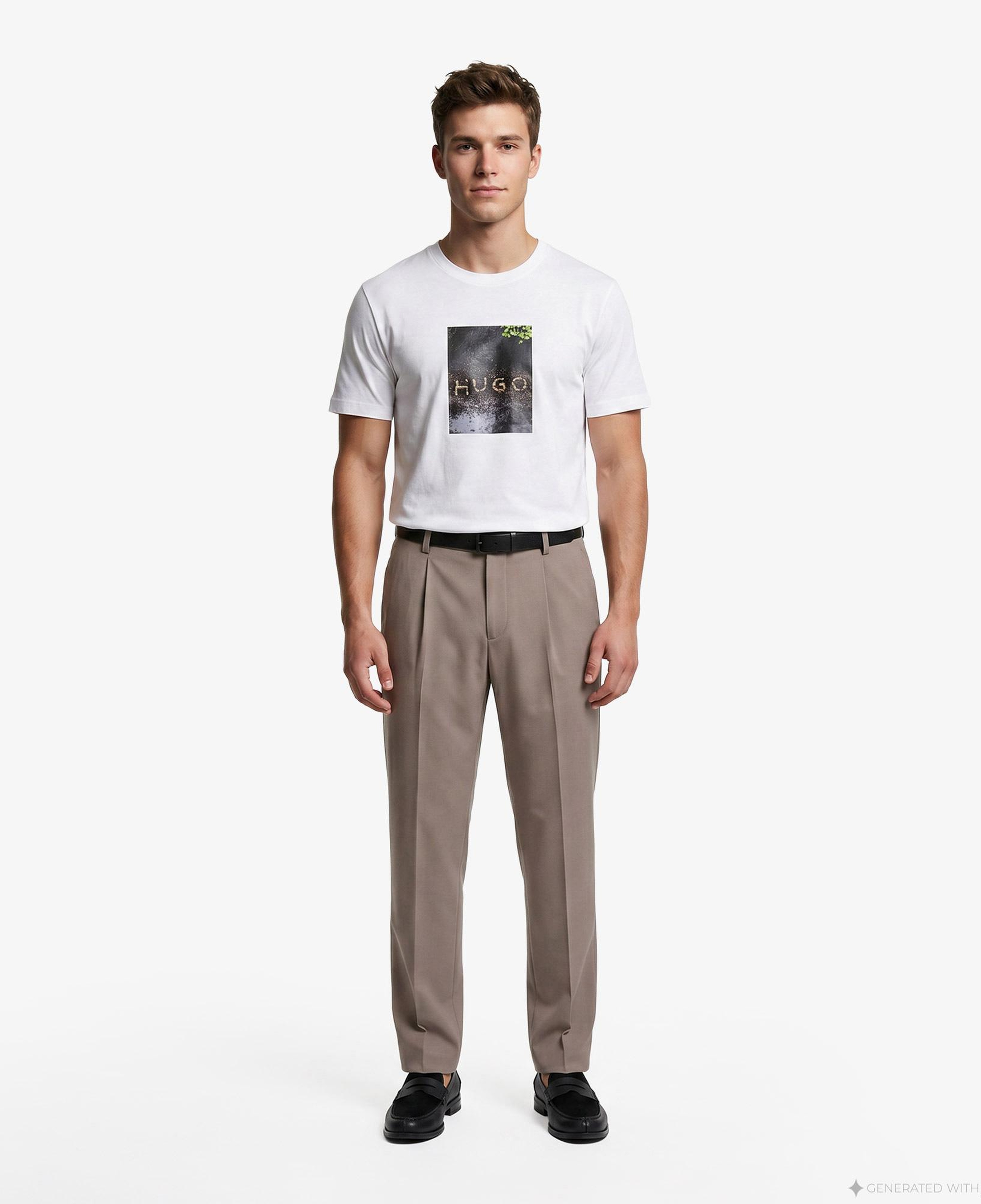 Hugo Doreston Erkek Beyaz T-Shirt