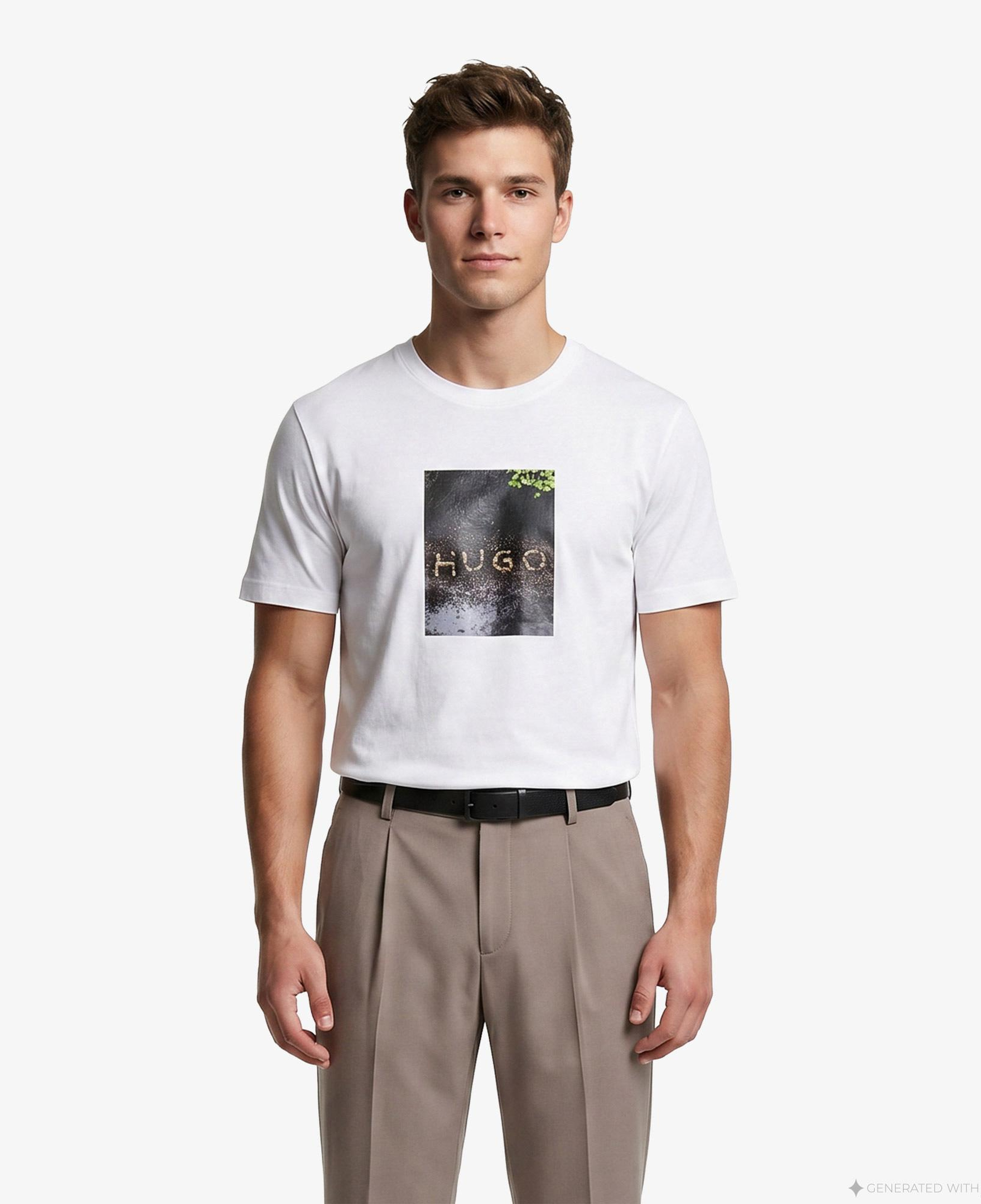 Hugo Doreston Erkek Beyaz T-Shirt