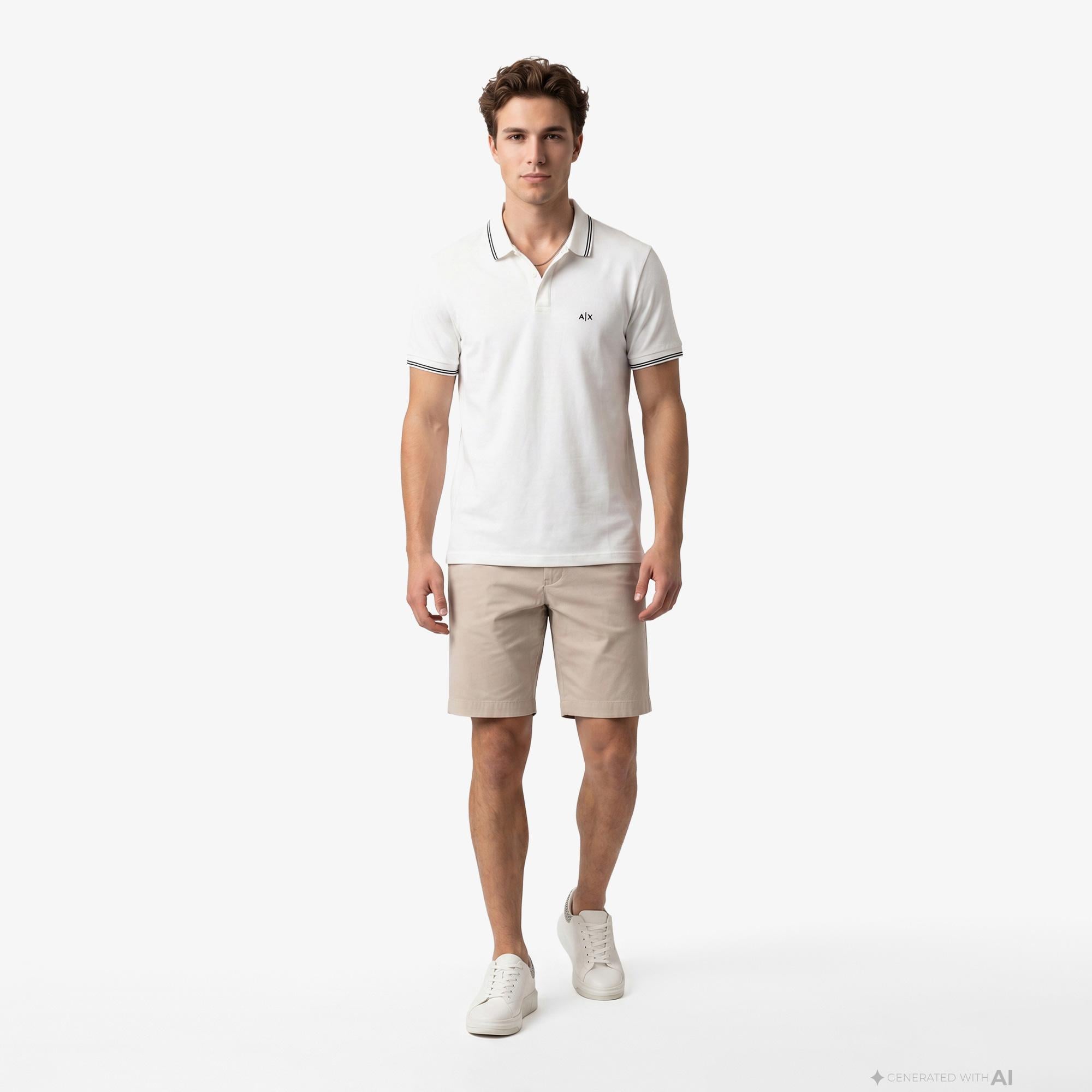 Armani Exchange Erkek Beyaz Polo