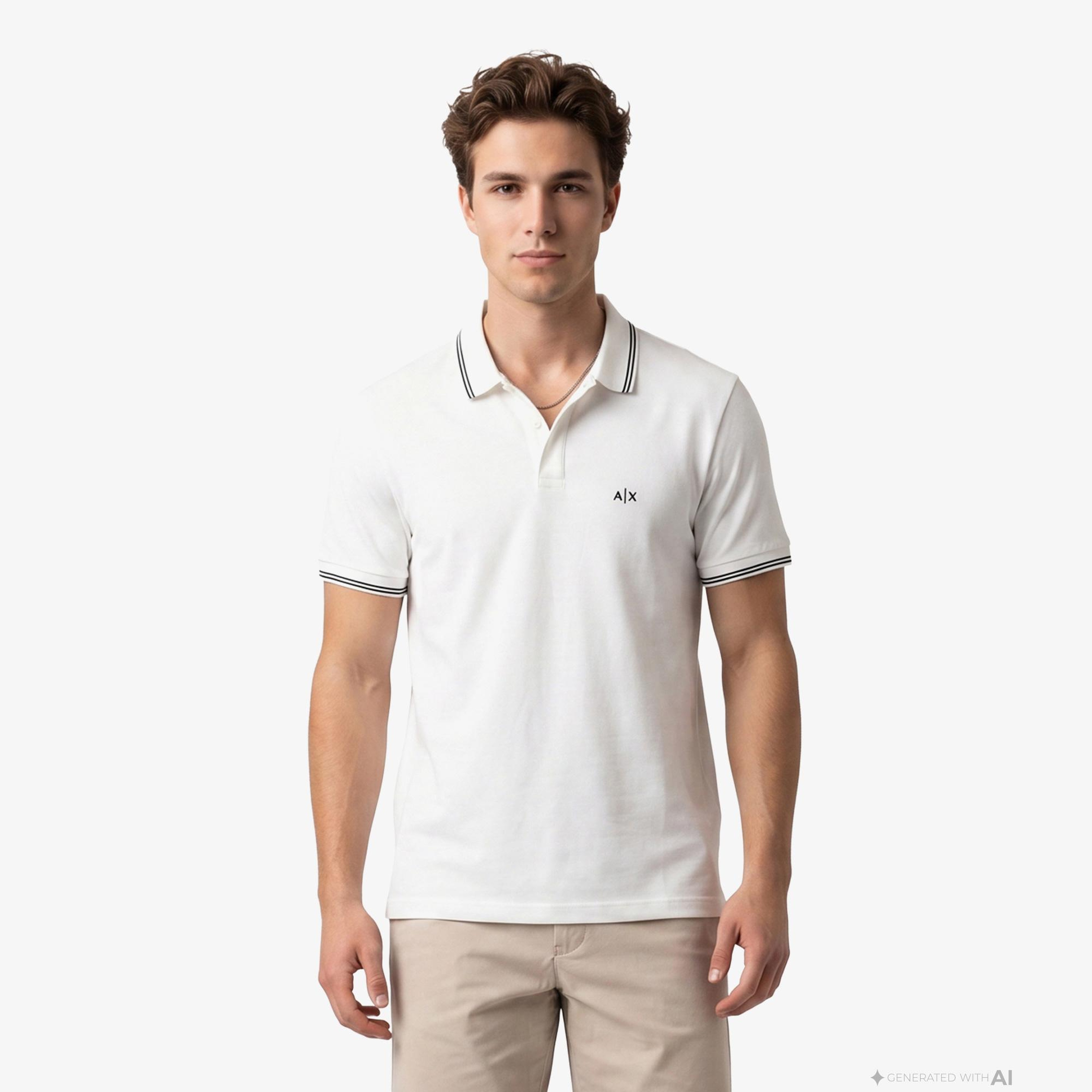 Armani Exchange Erkek Beyaz Polo