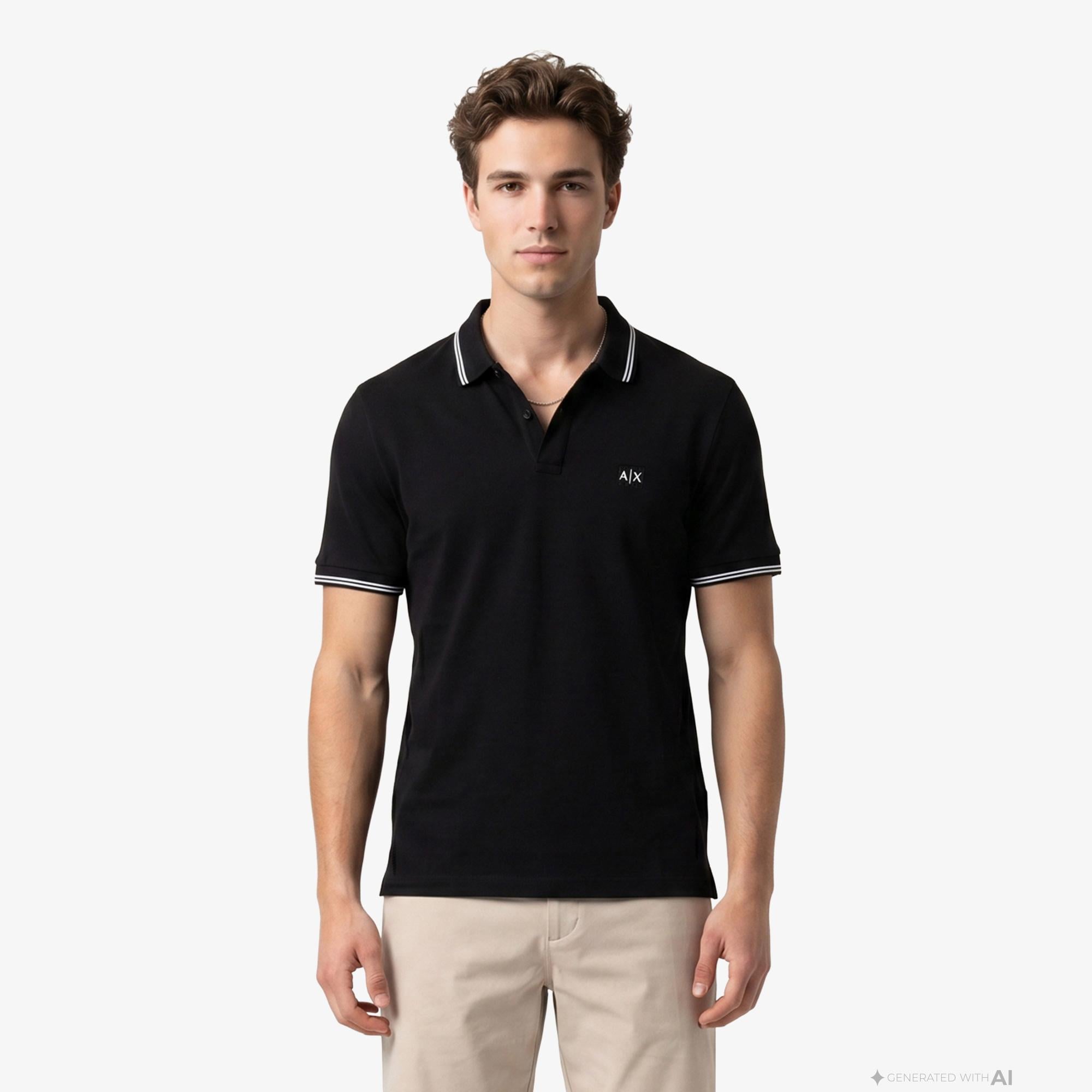 Armani Exchange Erkek Siyah Polo