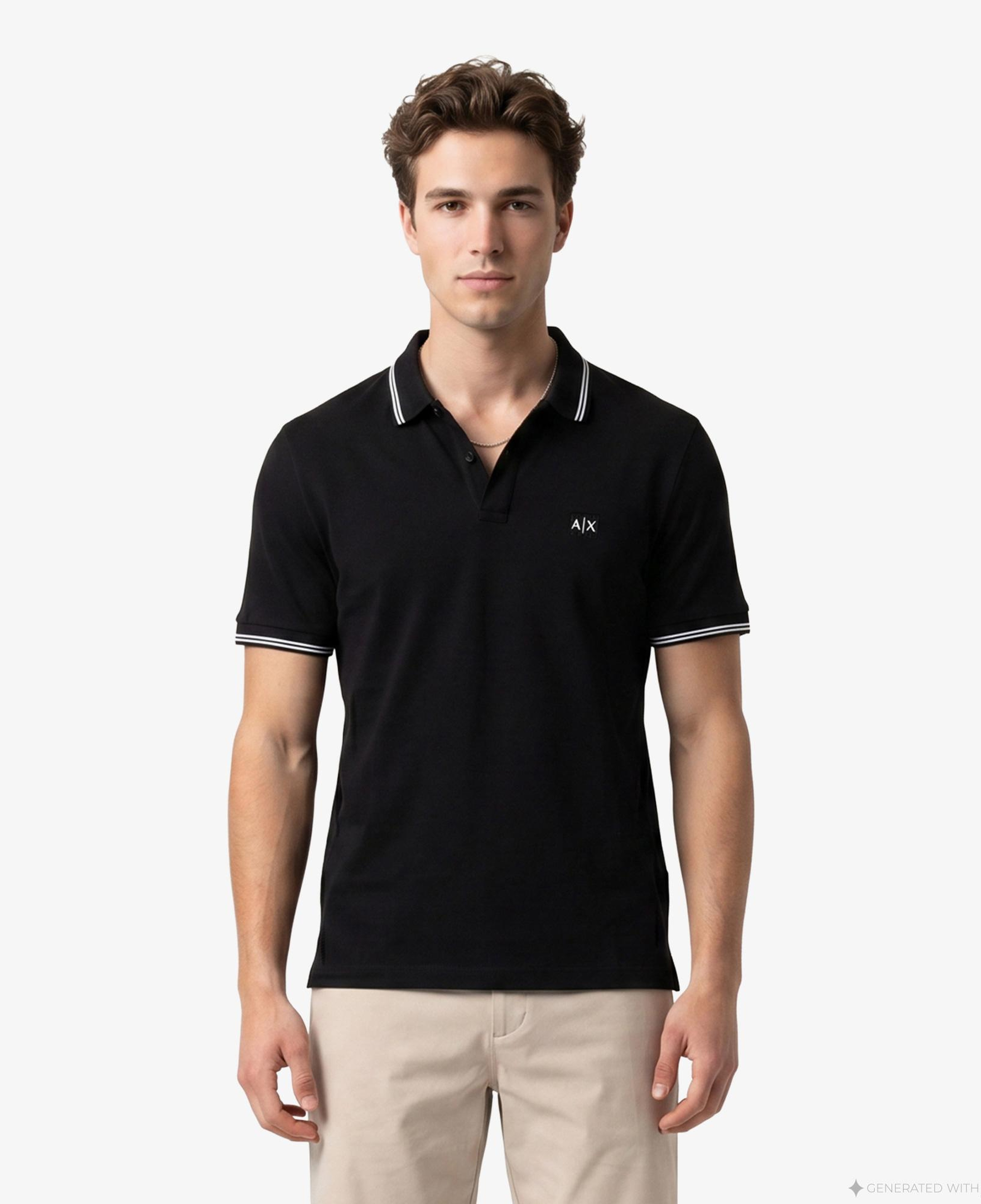 Armani Exchange Erkek Siyah Polo