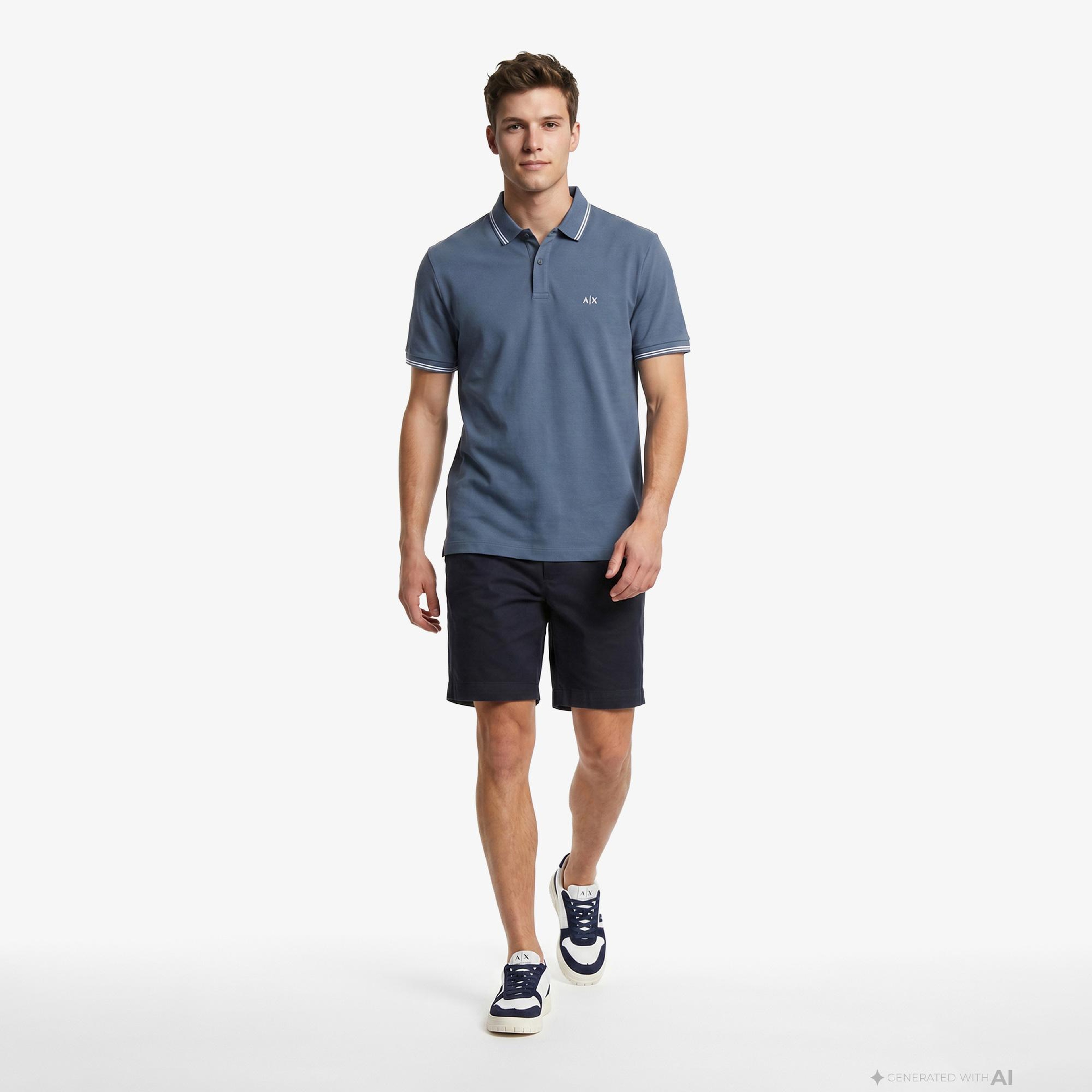 Armani Exchange Erkek Mavi Polo
