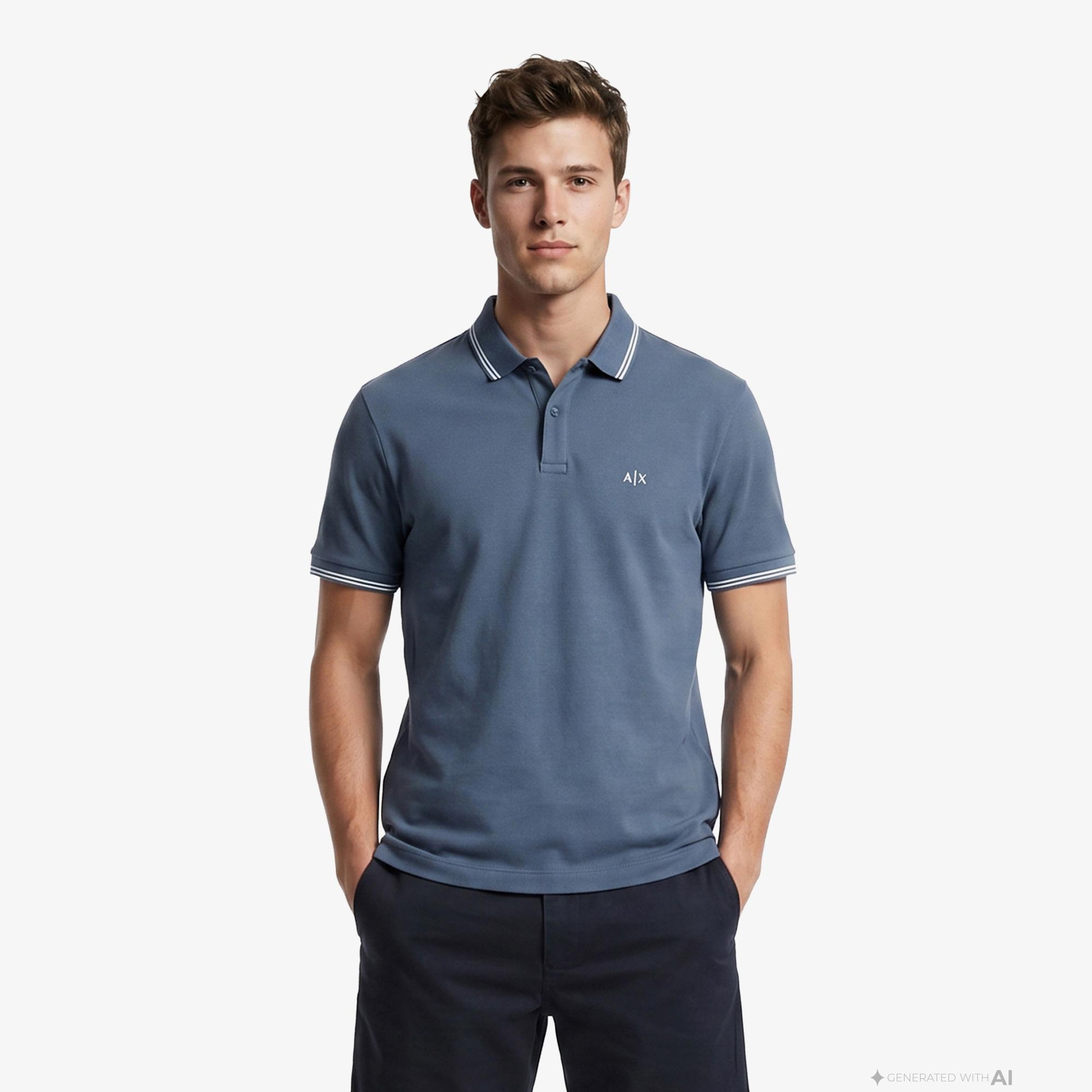 Armani Exchange Erkek Mavi Polo