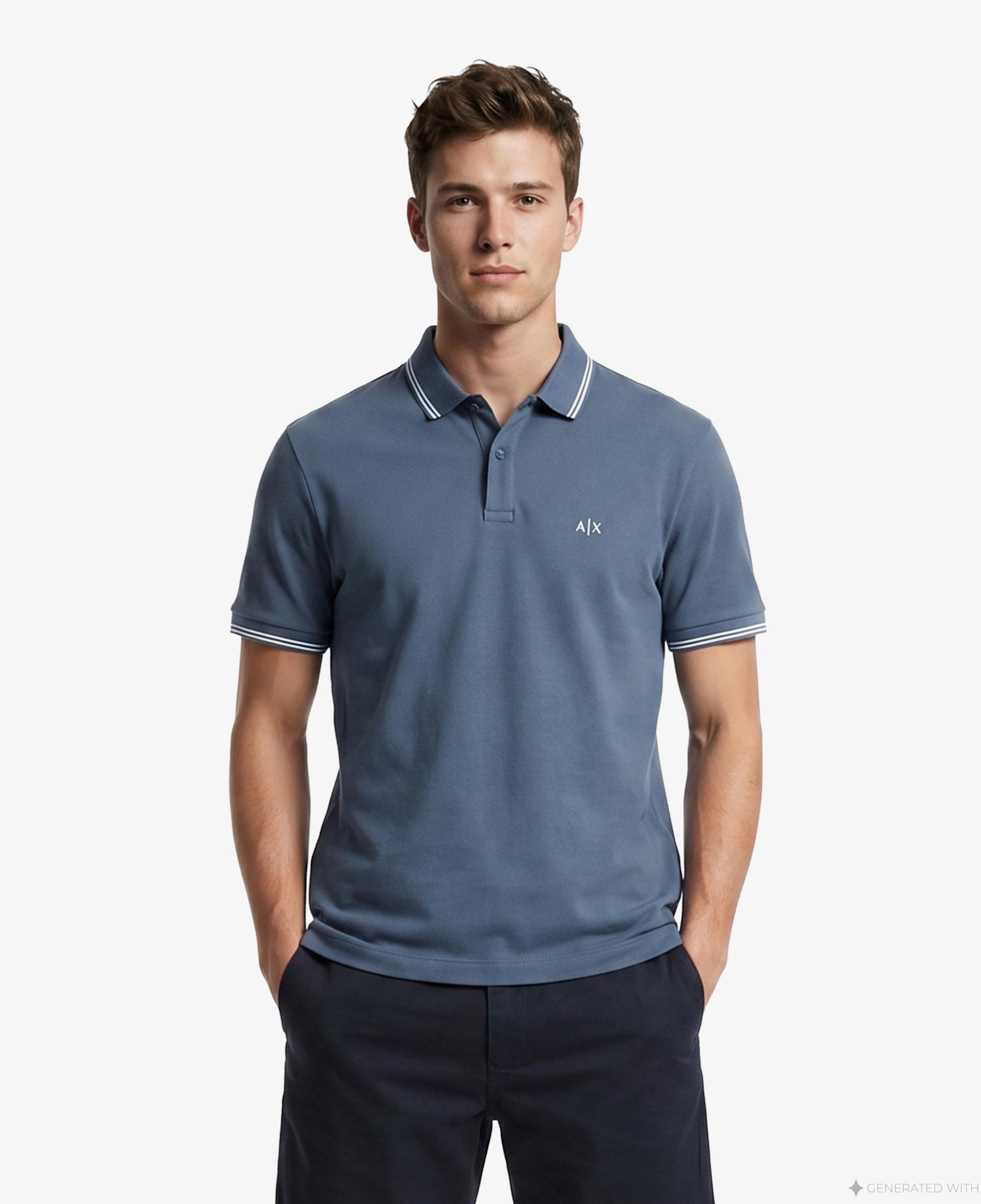 Armani Exchange Erkek Mavi Polo