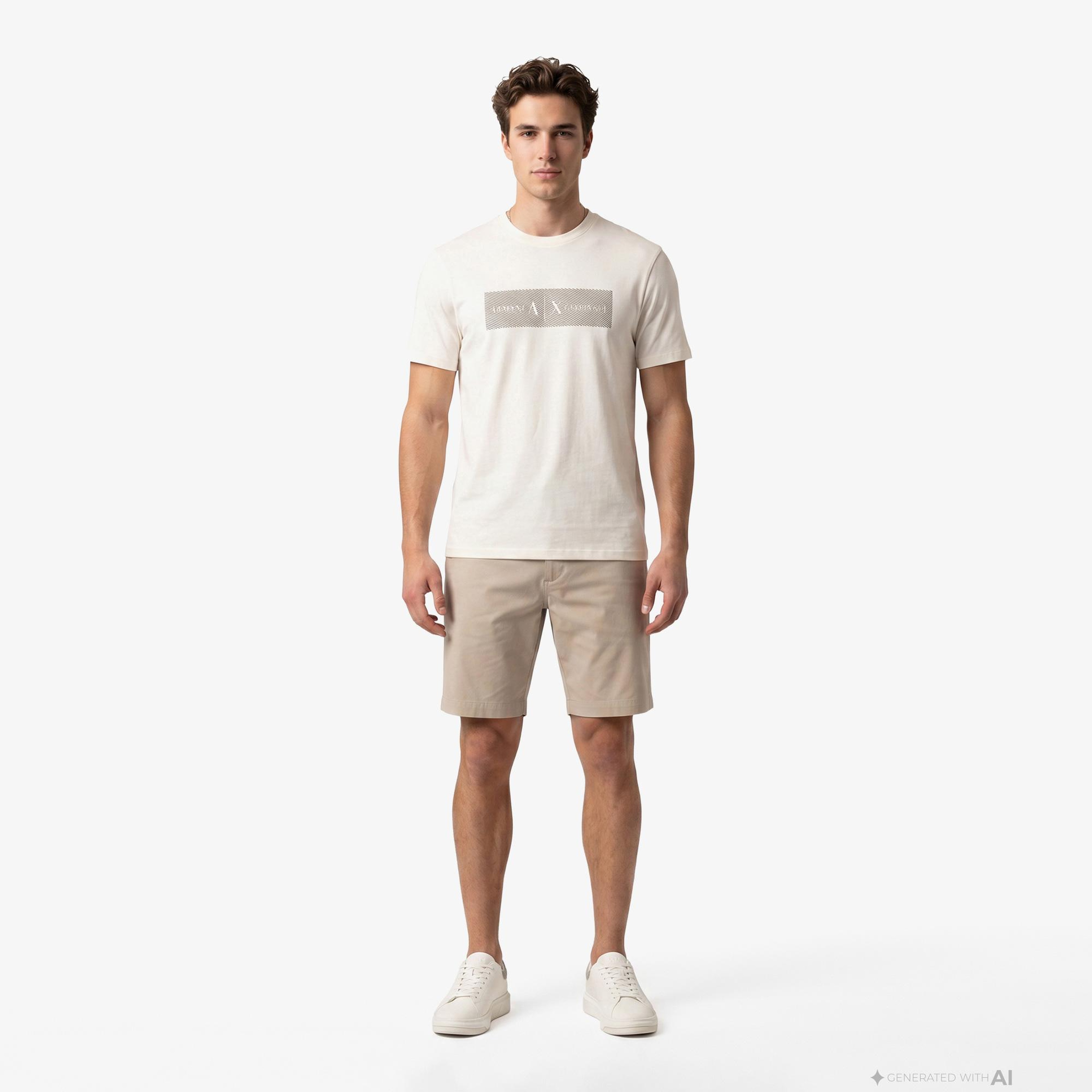 Armani Exchange Erkek Krem Rengi T-Shirt
