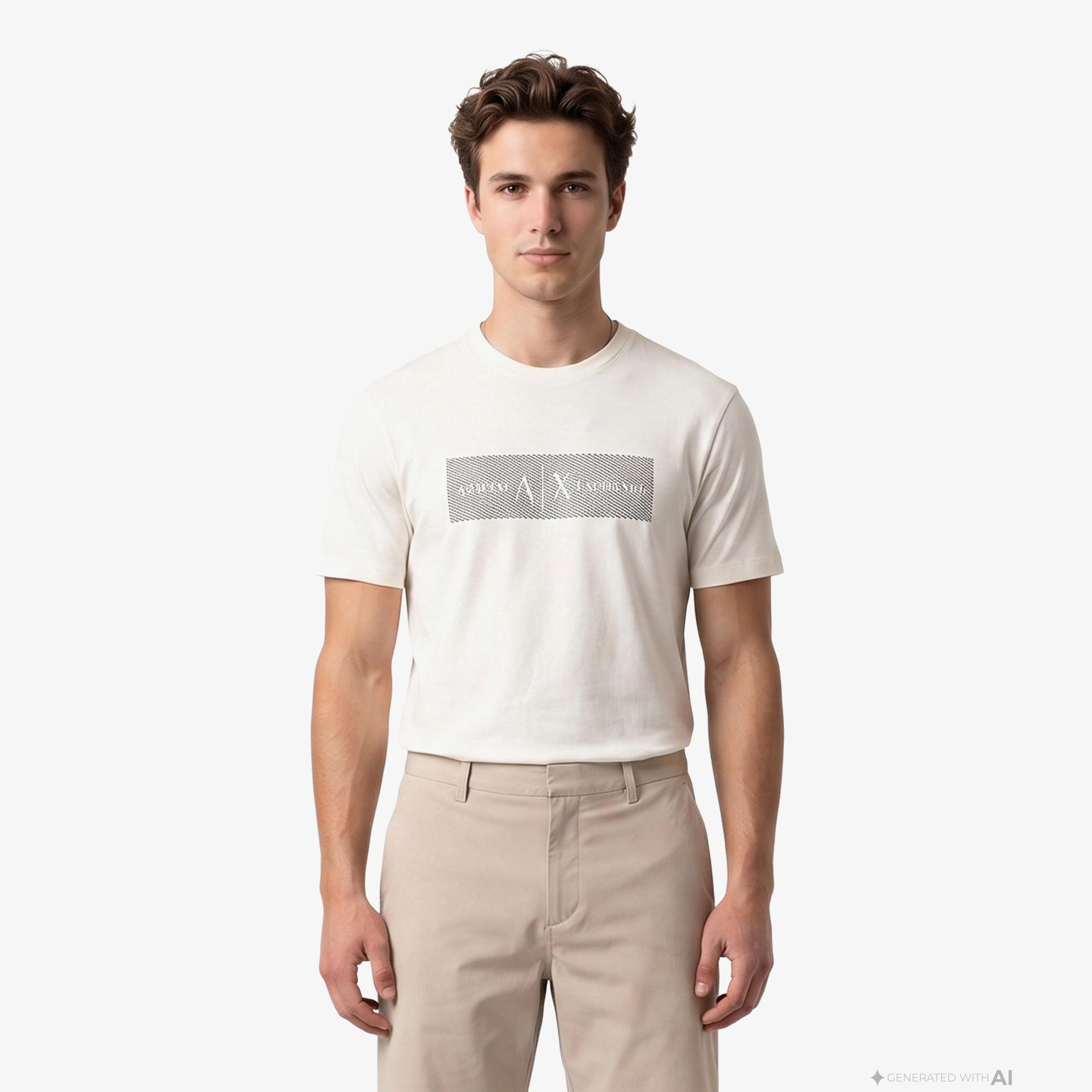 Armani Exchange Erkek Krem Rengi T-Shirt