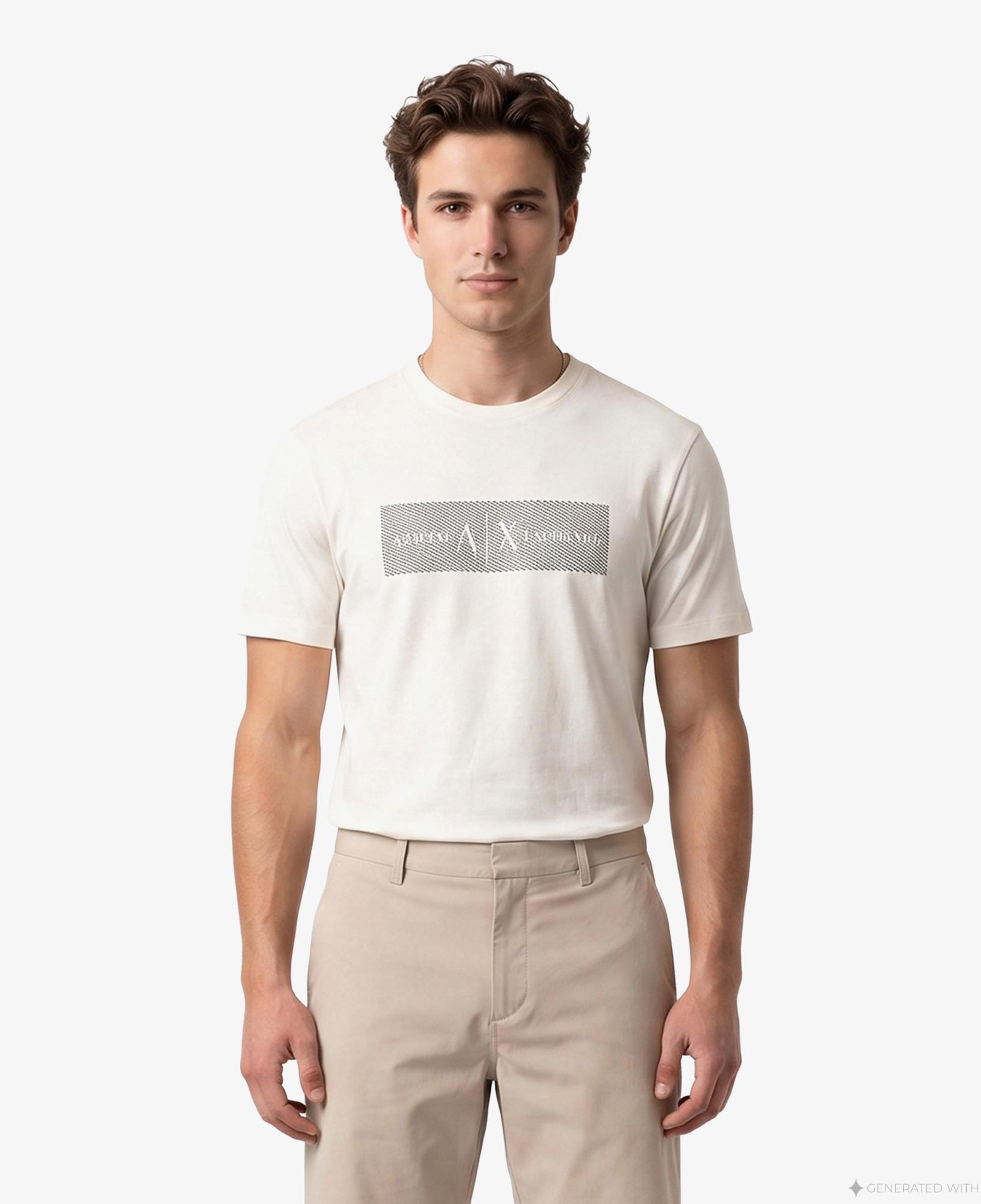 Armani Exchange Erkek Krem Rengi T-Shirt