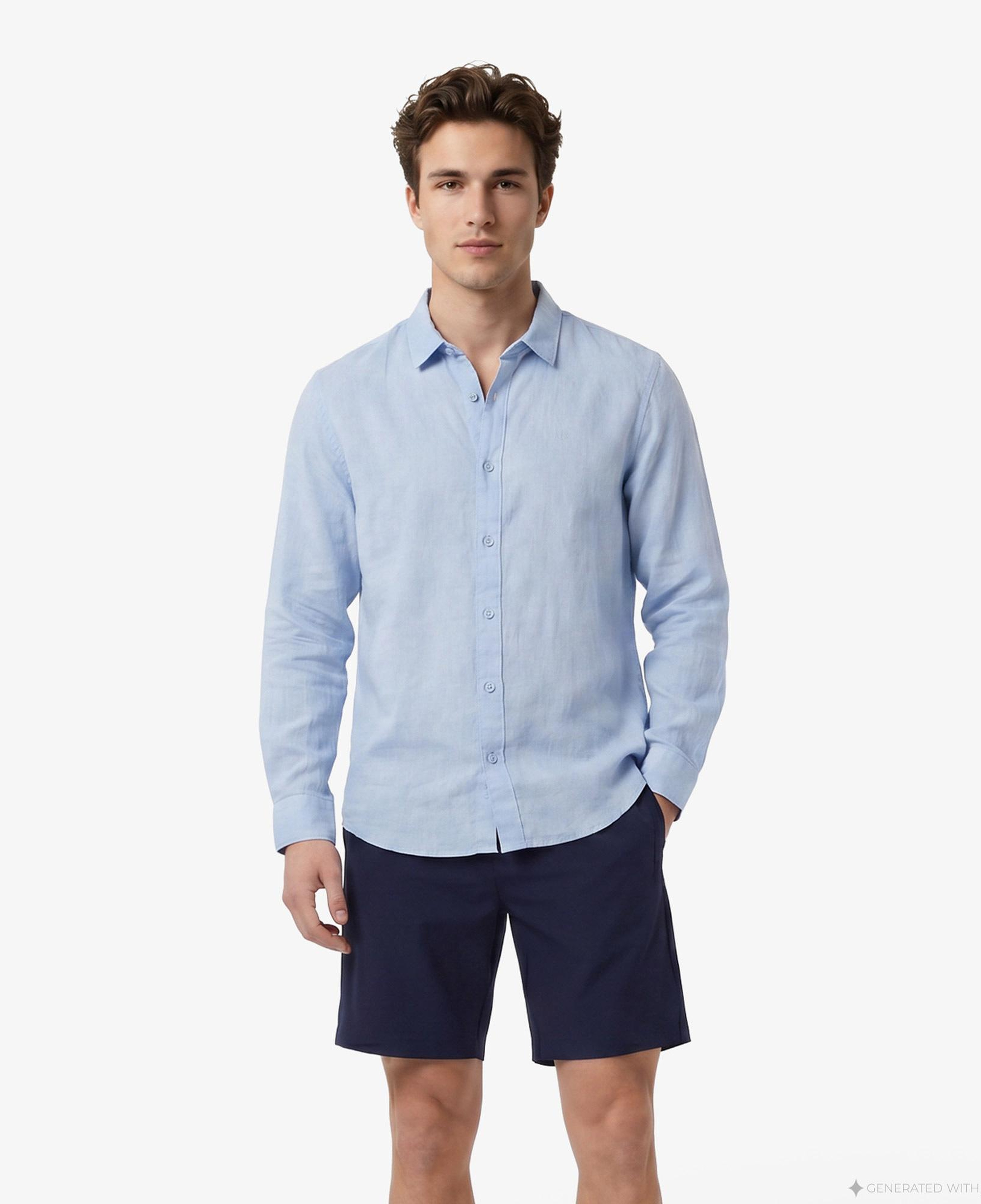 Armani Exchange Erkek Siyah Keten Gömlek