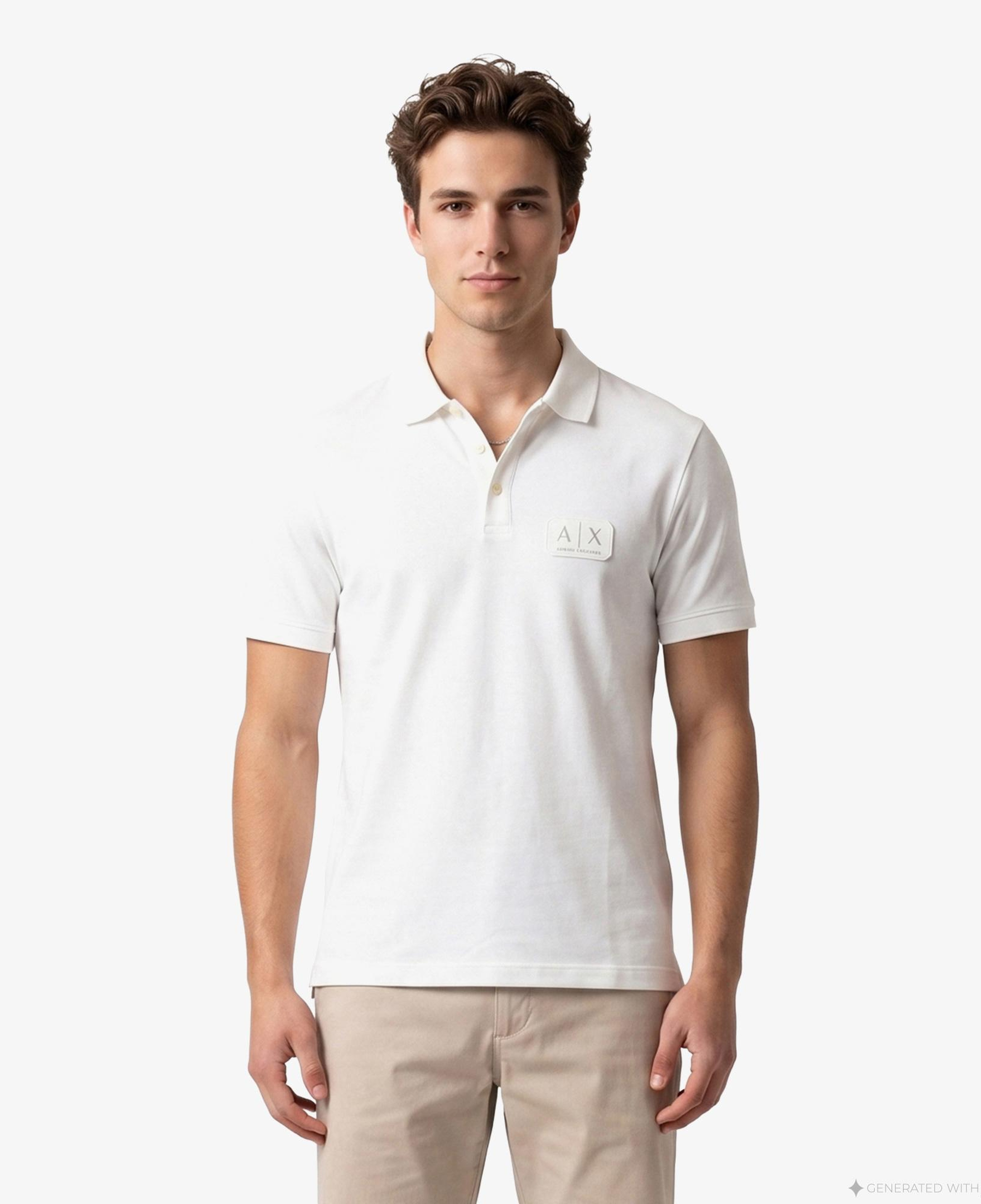 Armani Exchange Erkek Beyaz Polo