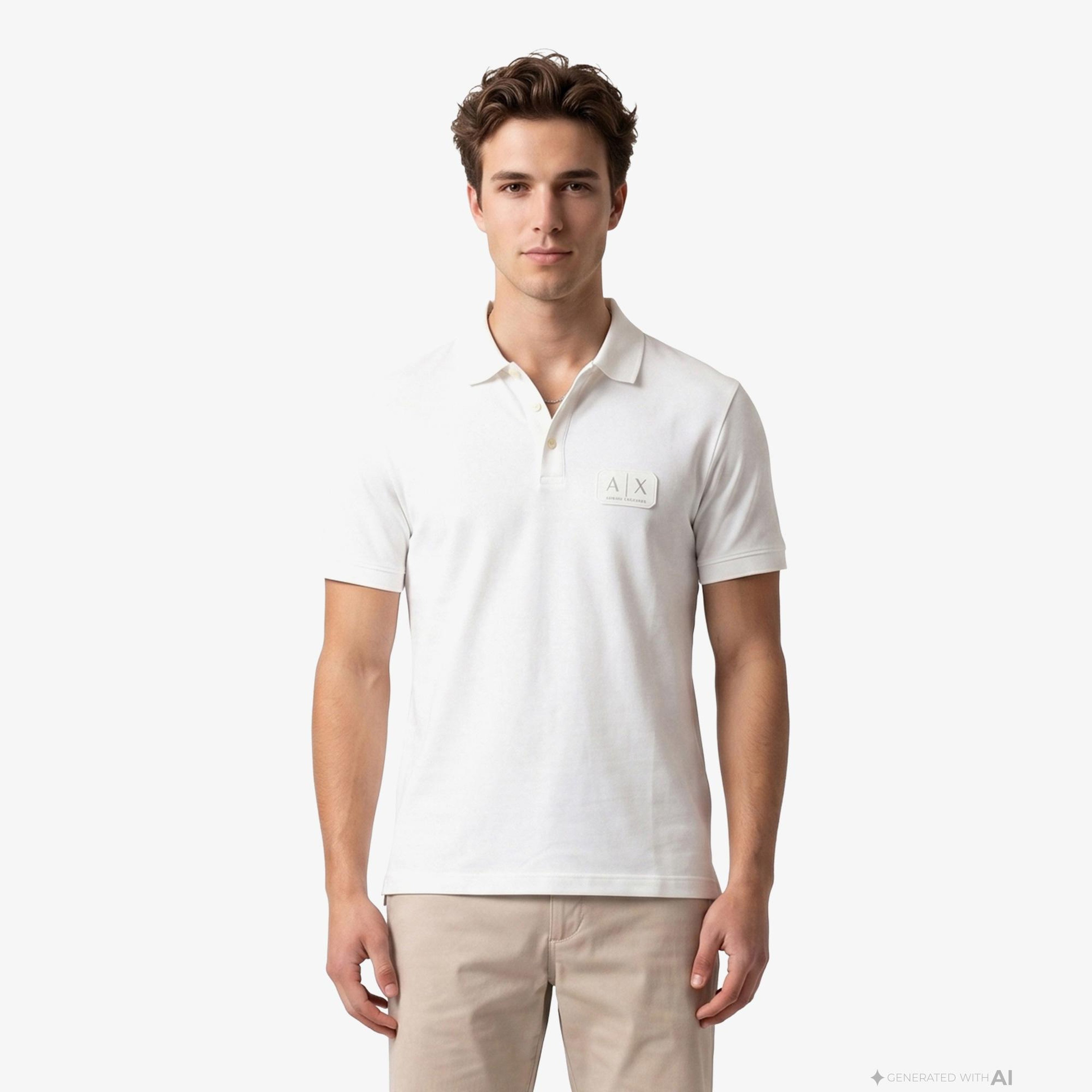 Armani Exchange Erkek Beyaz Polo