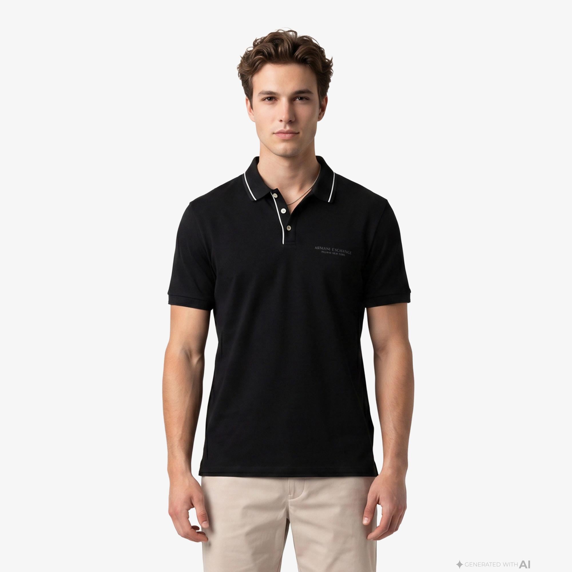Armani Exchange Erkek Siyah Polo