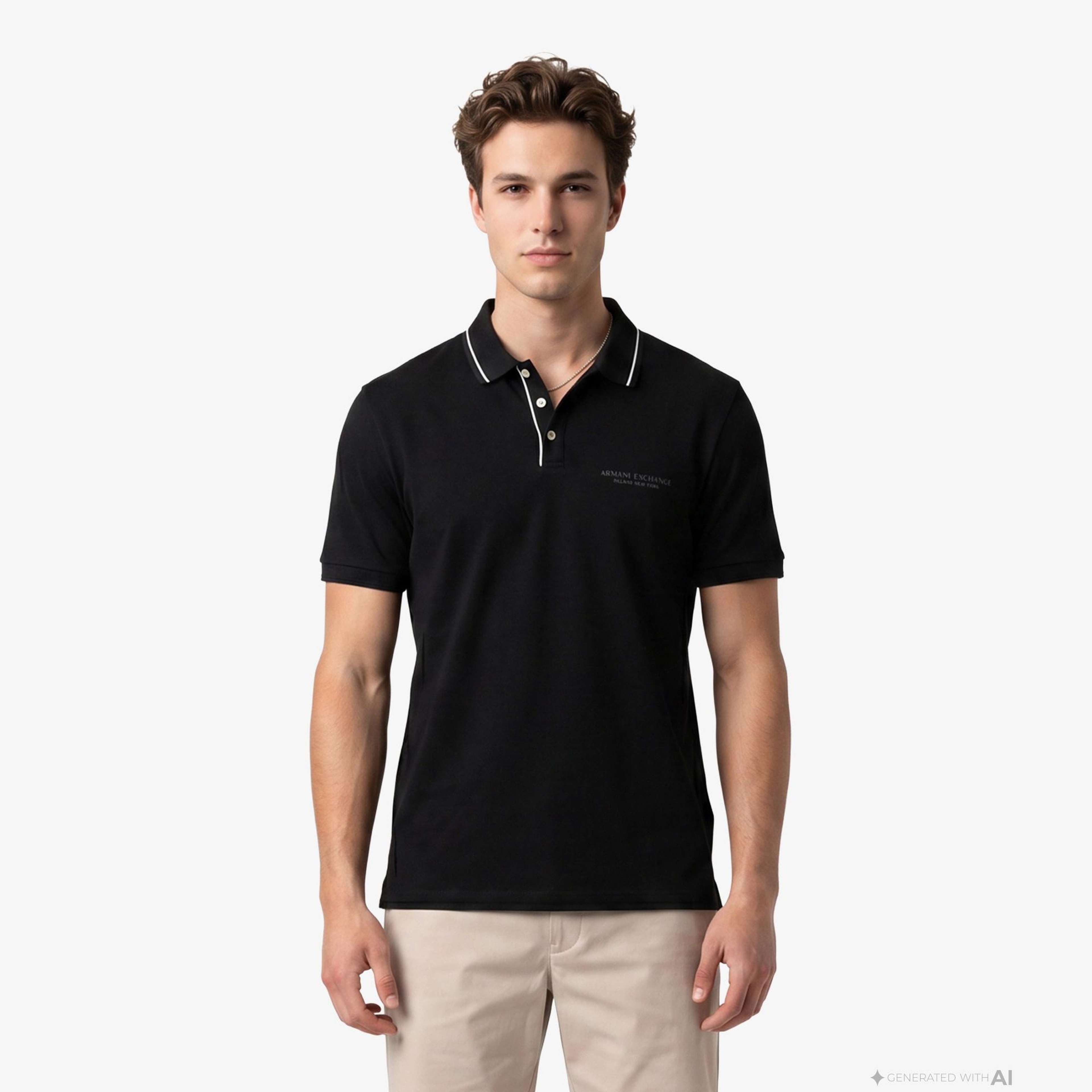 Armani Exchange Erkek Siyah Polo