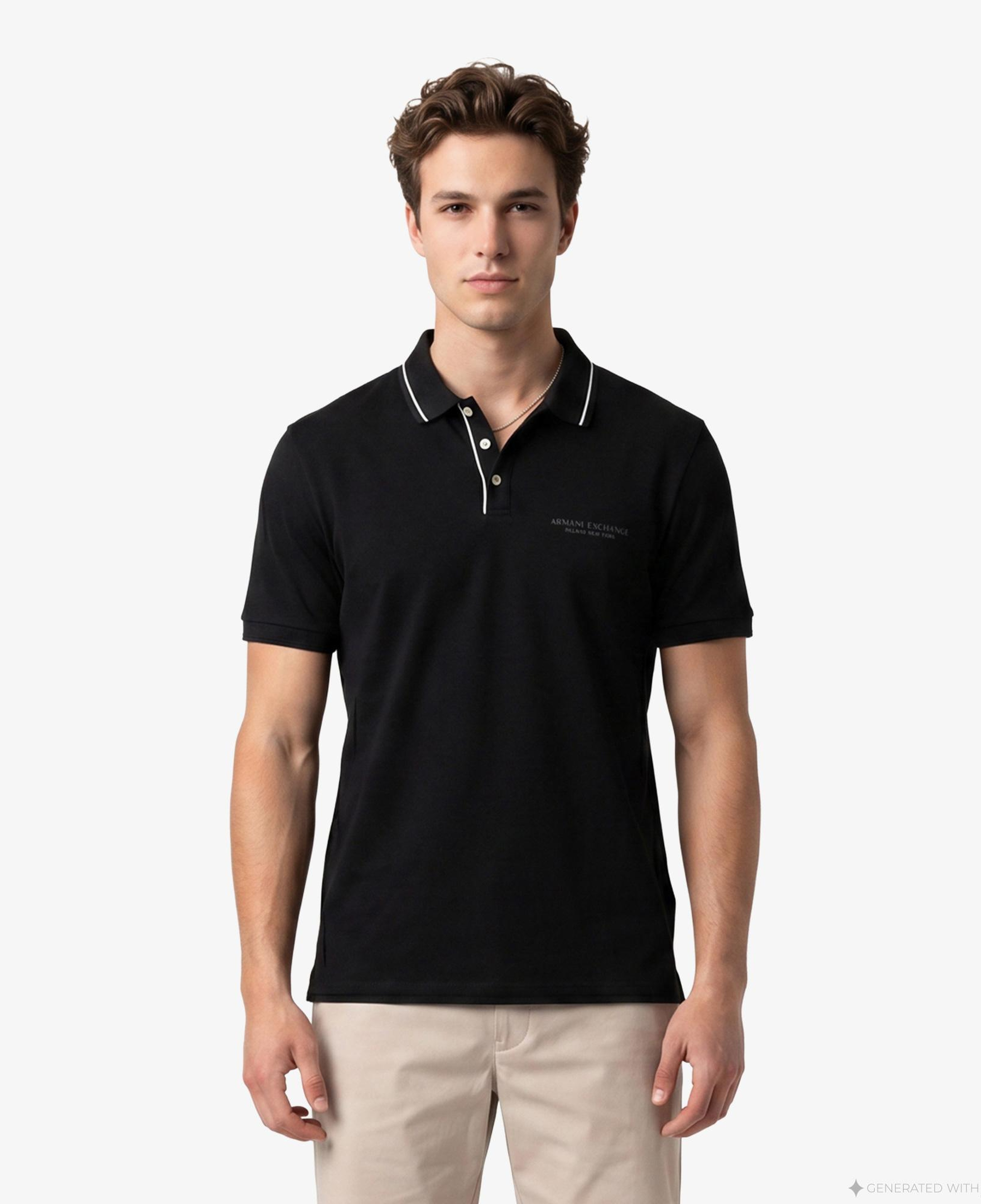 Armani Exchange Erkek Siyah Polo