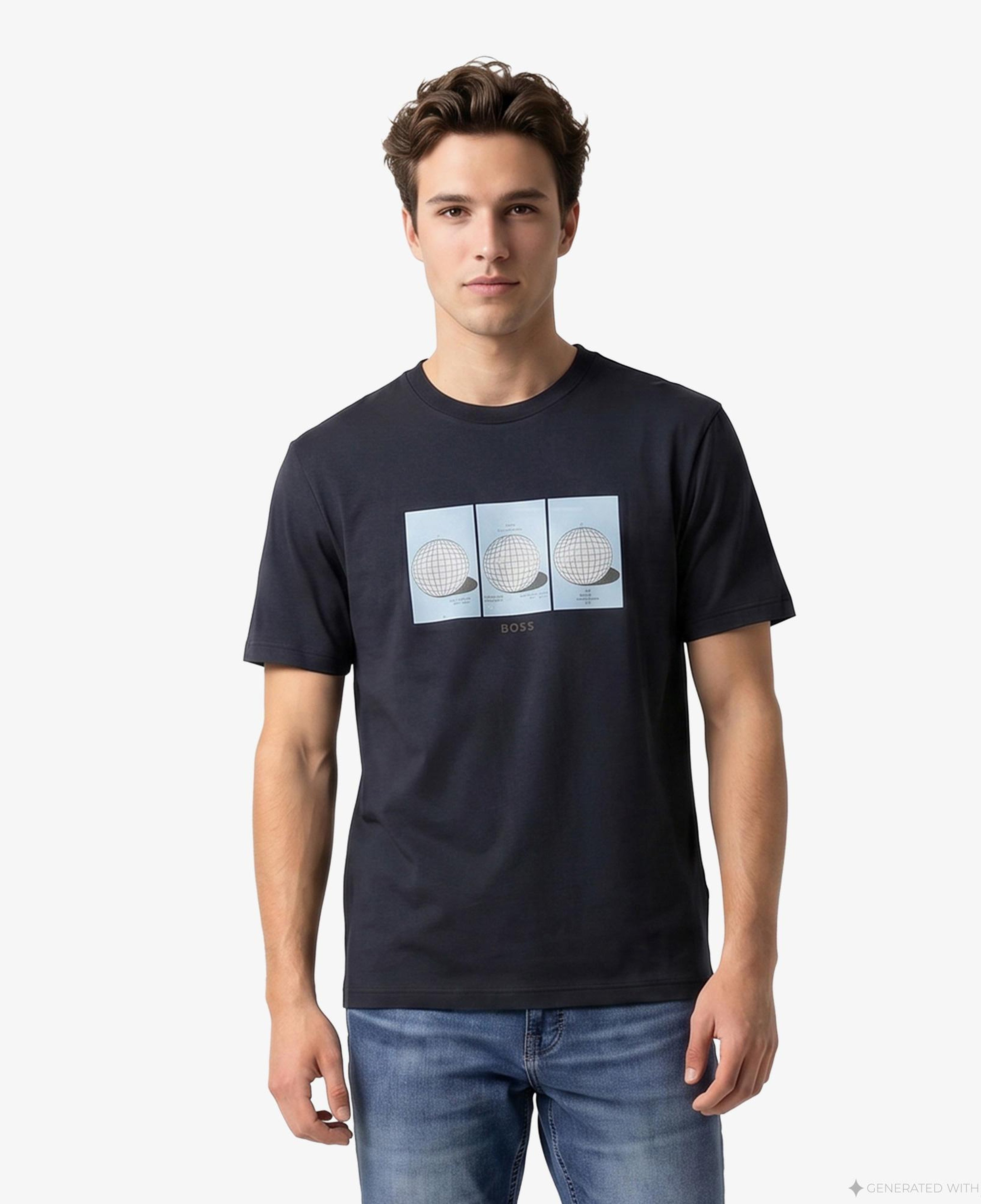 Boss Terrace Photo Erkek Lacivert T-Shirt