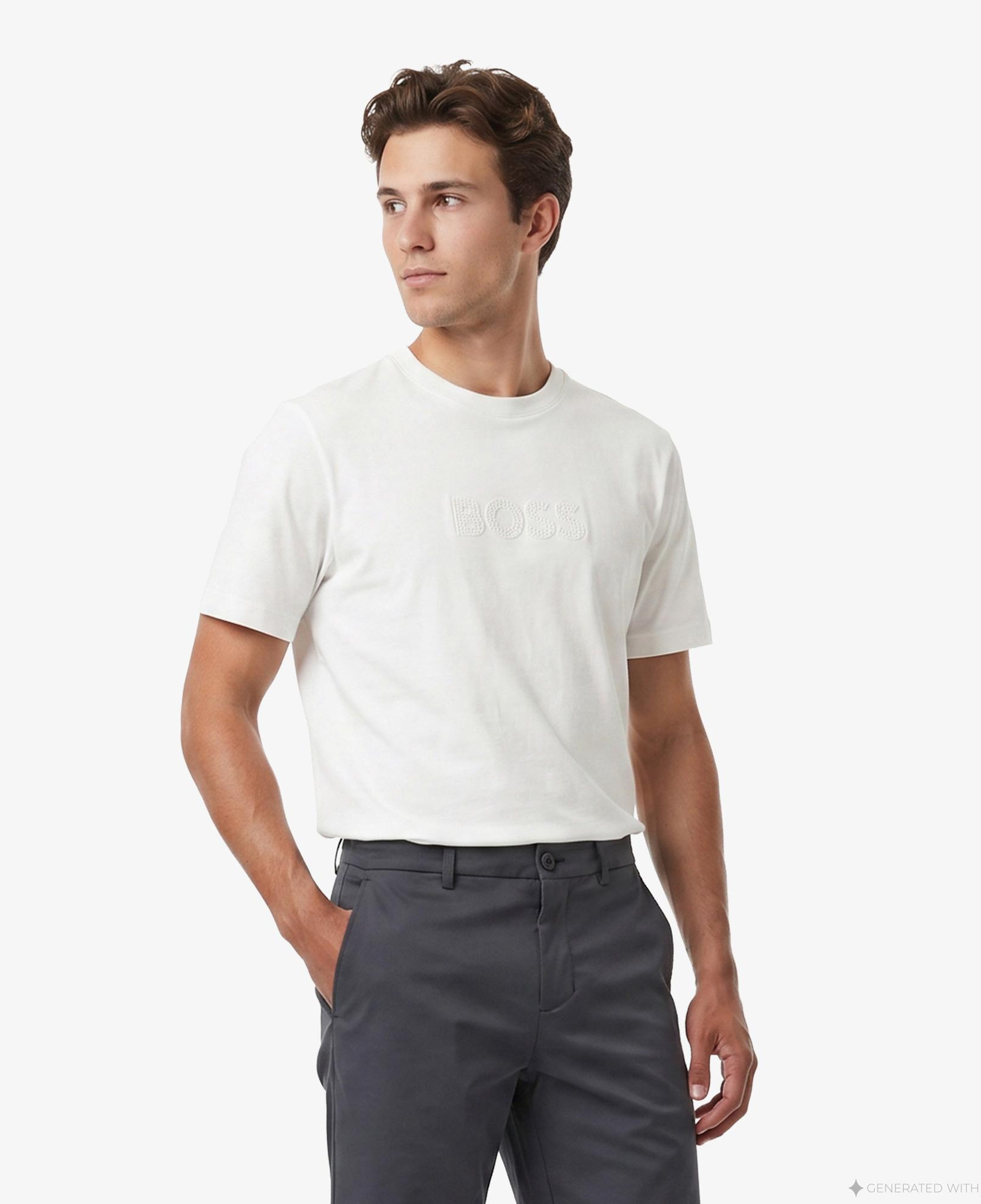 Boss Terrace Logo Erkek Beyaz T-Shirt
