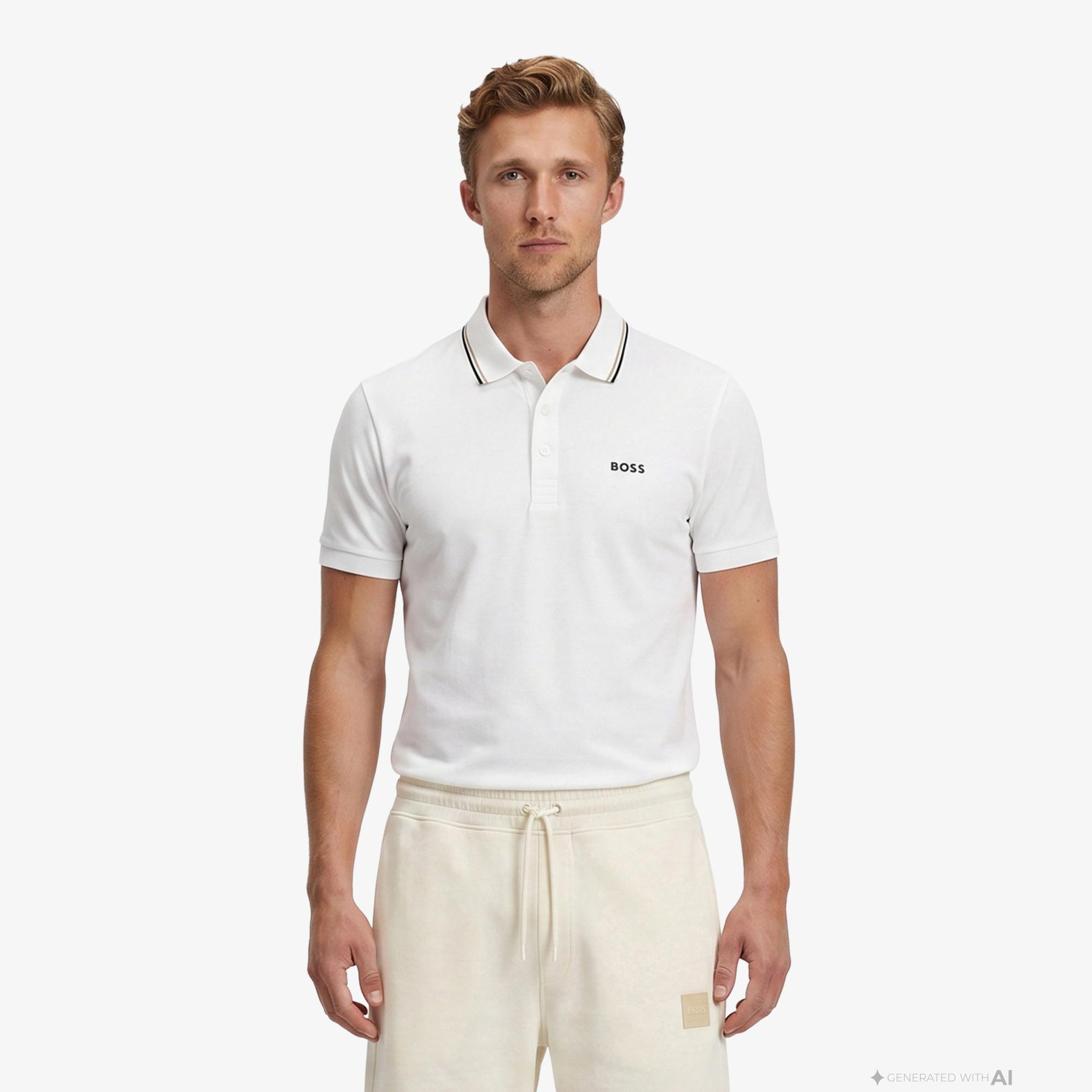 Boss Birdie Paule Erkek Beyaz Polo