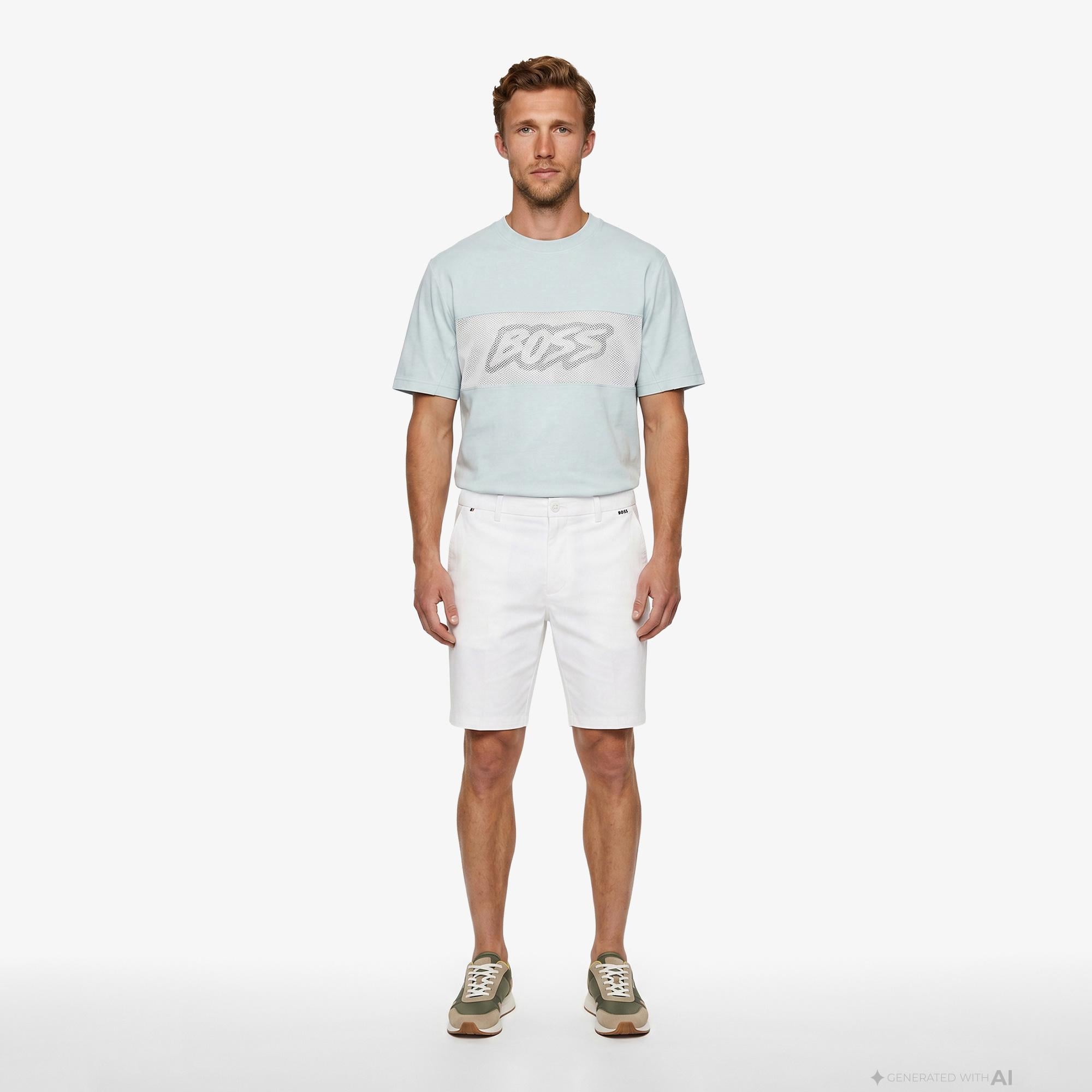 Boss Mesh Erkek Mavi T-Shirt