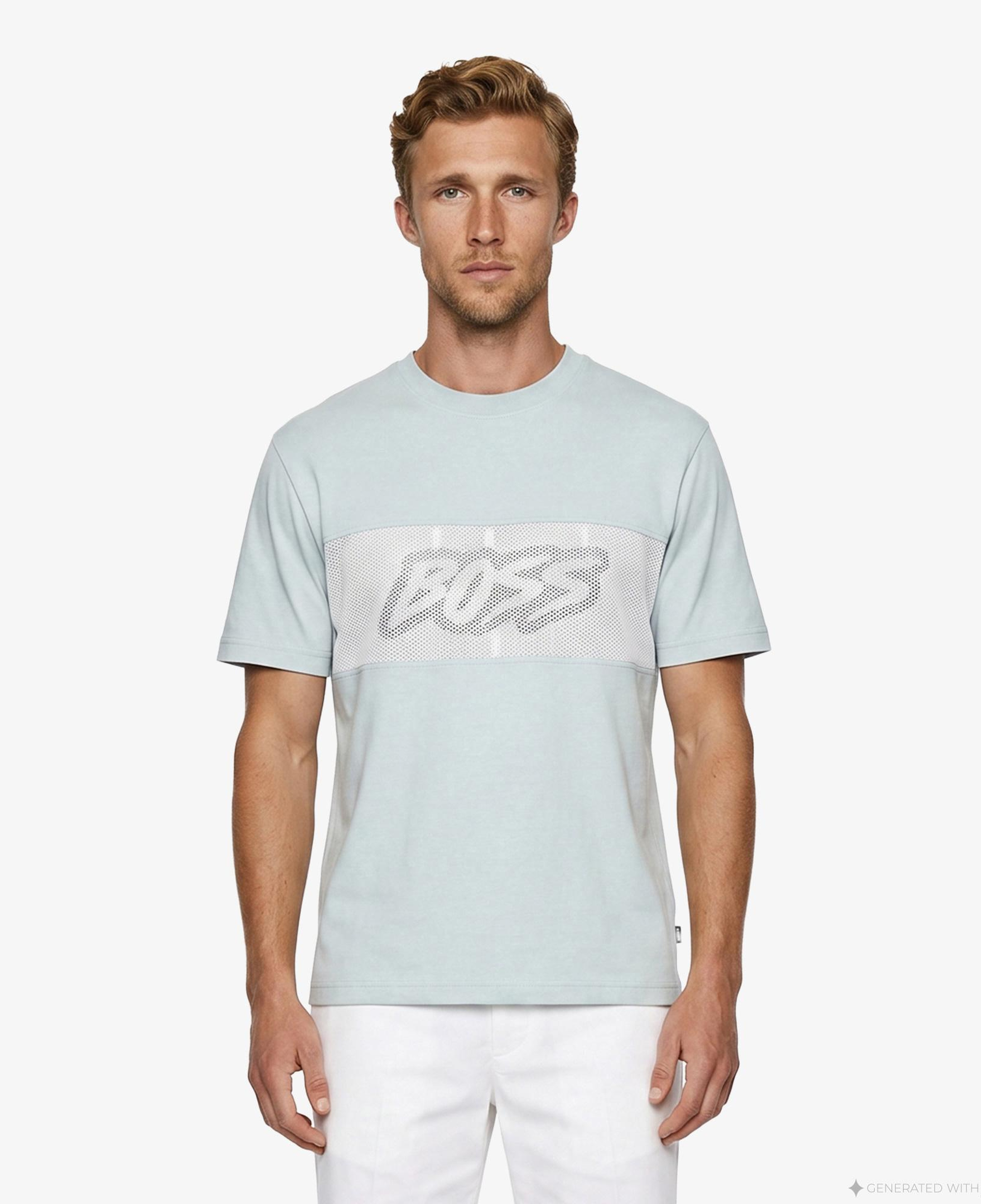 Boss Mesh Erkek Mavi T-Shirt