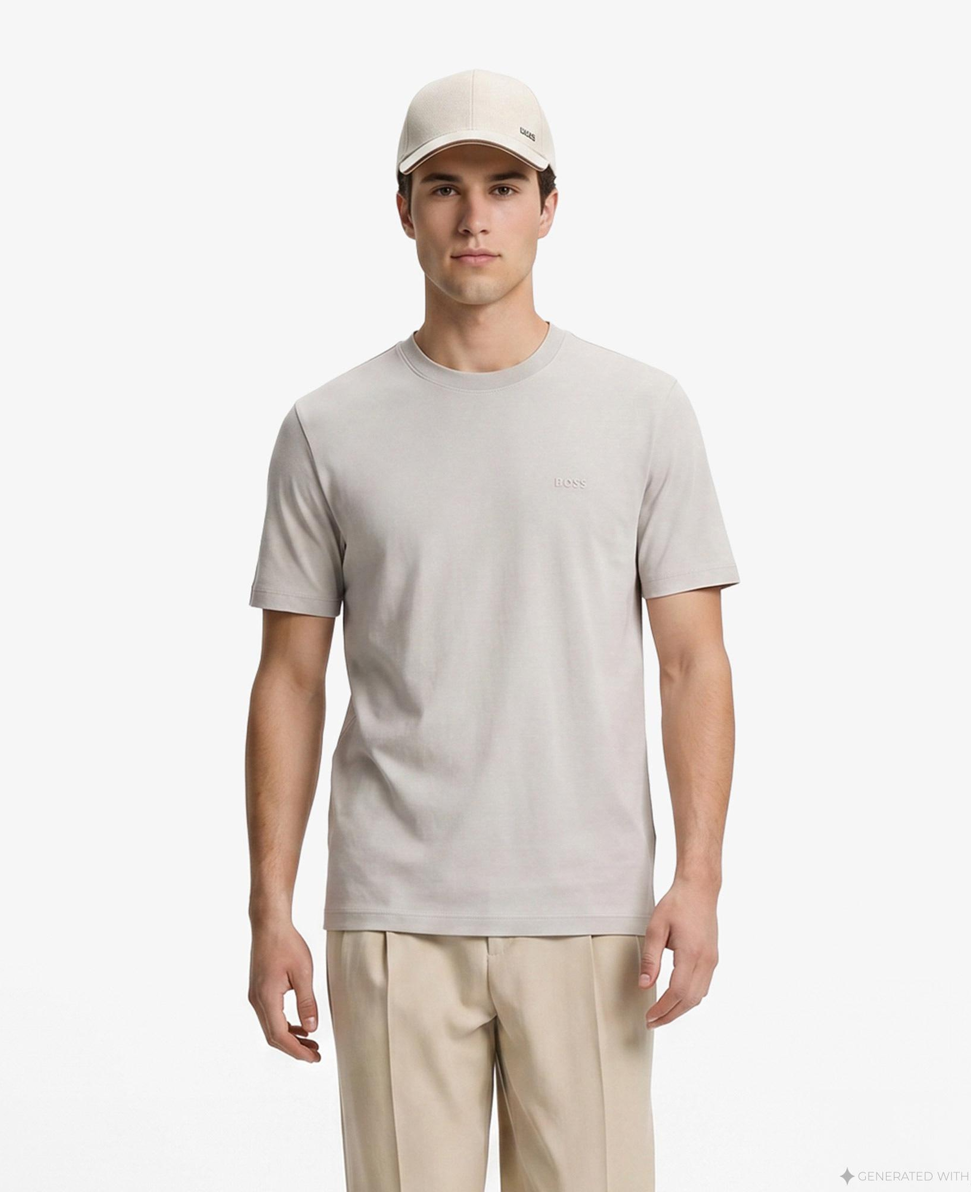 Boss Interlock Erkek Gri T-Shirt
