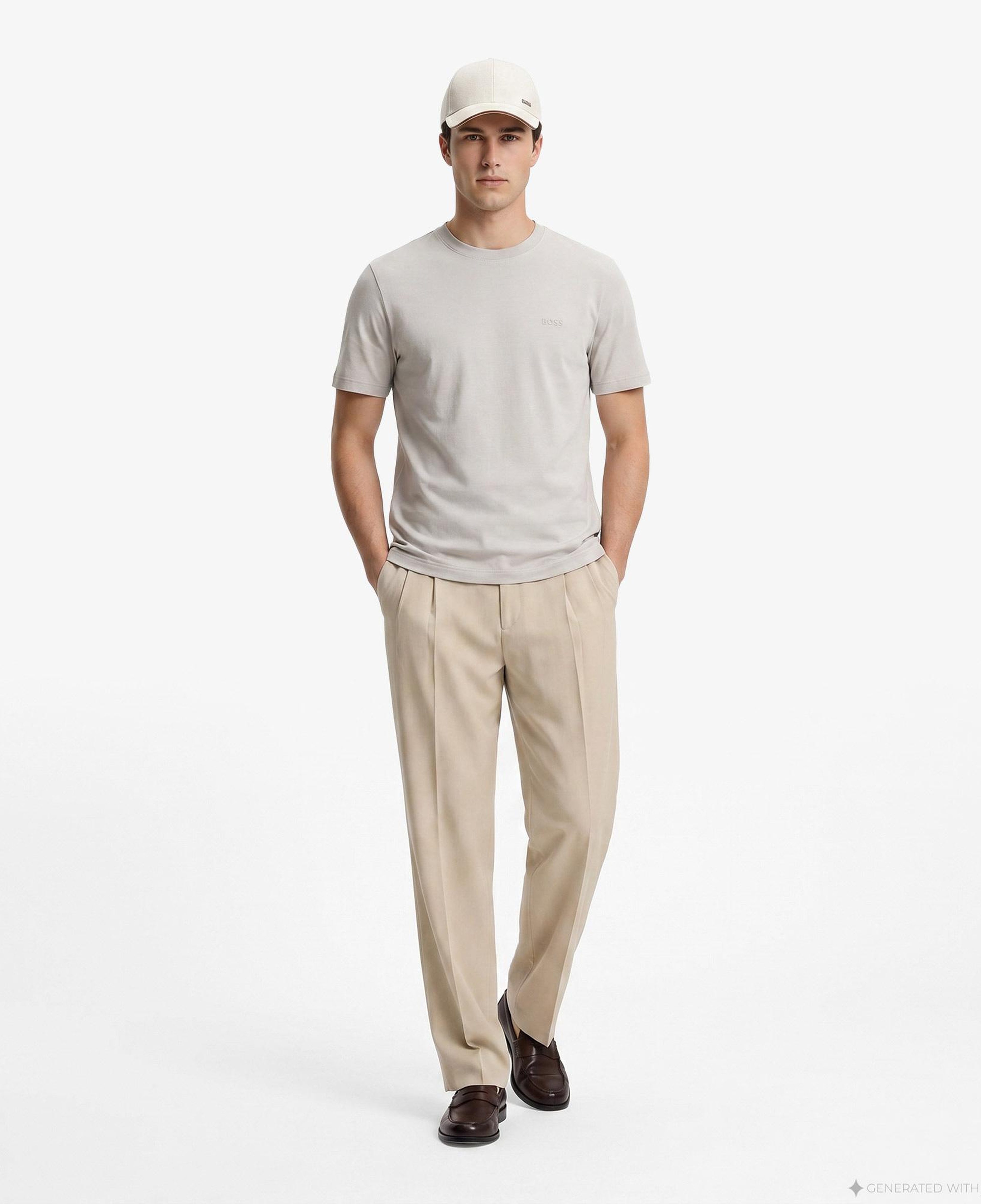 Boss Interlock Erkek Gri T-Shirt
