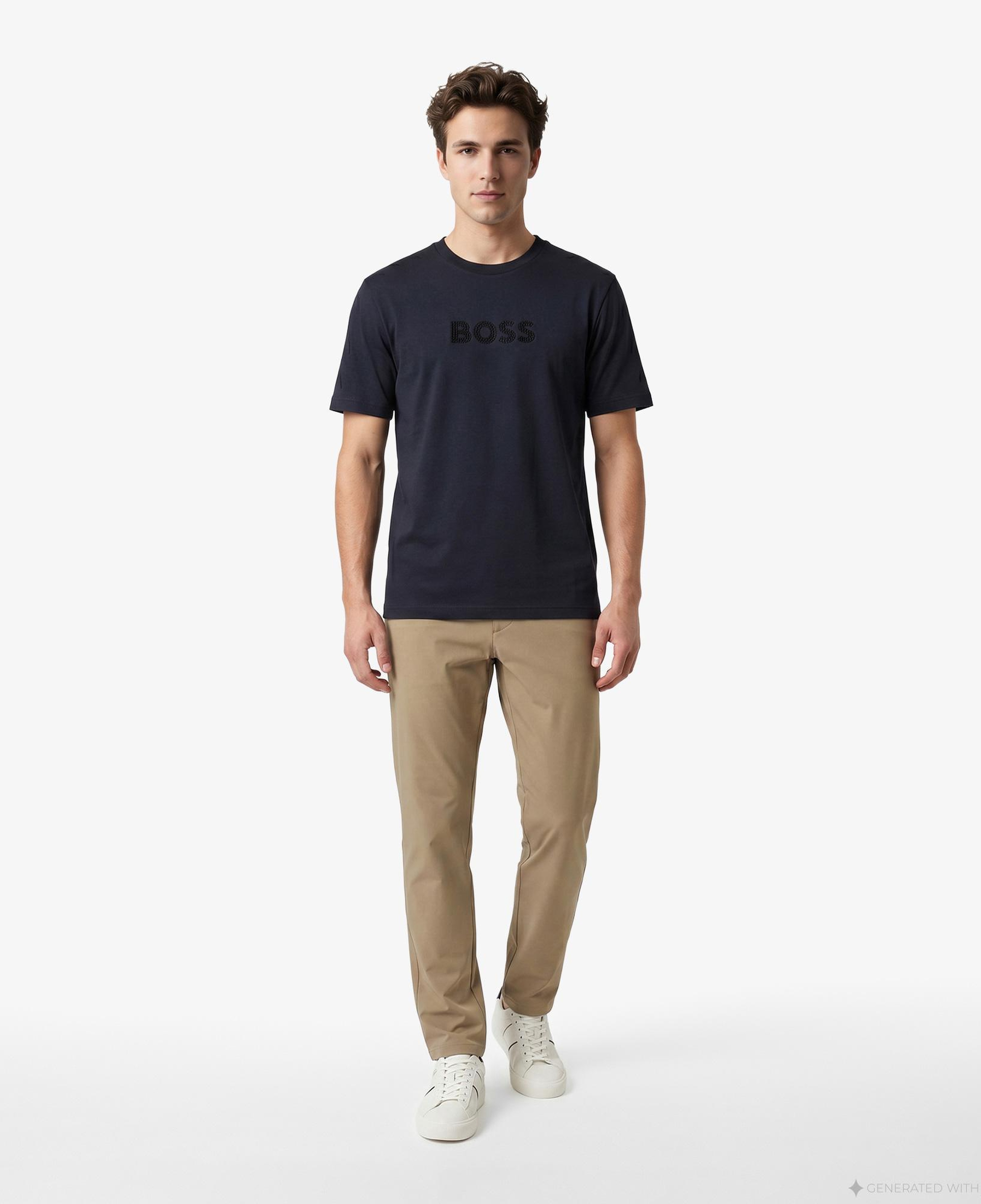 Boss Terrace Logo Erkek Lacivert T-Shirt