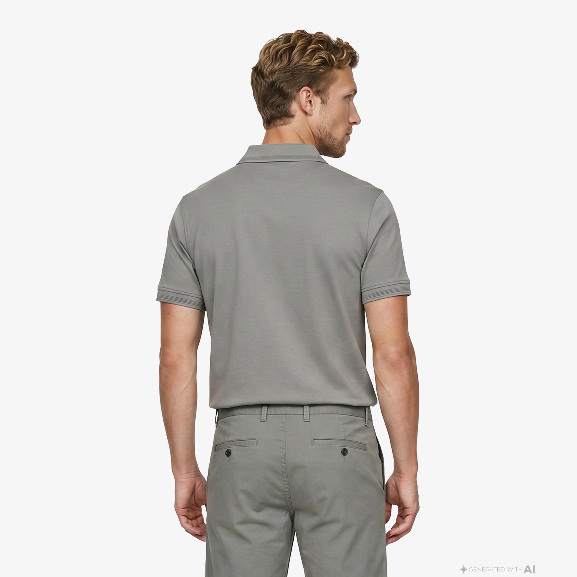 Boss Interlock Erkek Gri Polo
