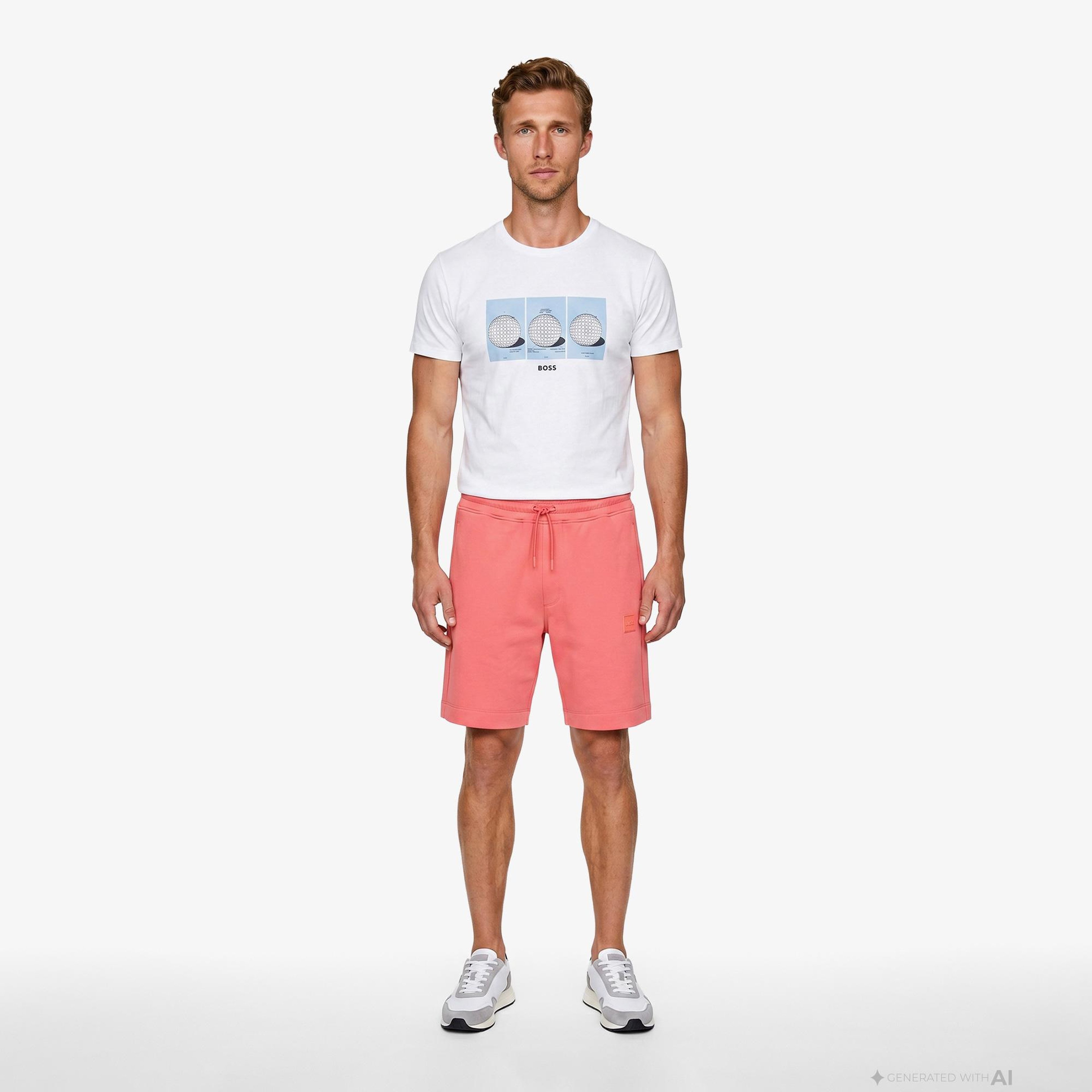 Boss Terrace Photo Erkek Beyaz T-Shirt