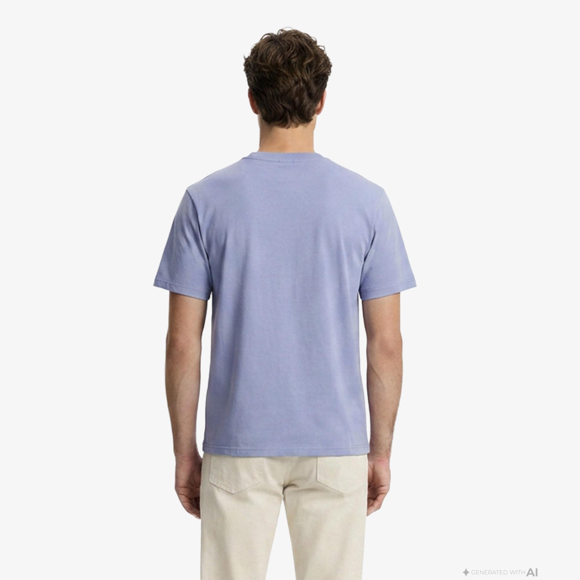 Boss Globe Logo Pattern Erkek Mavi T-Shirt