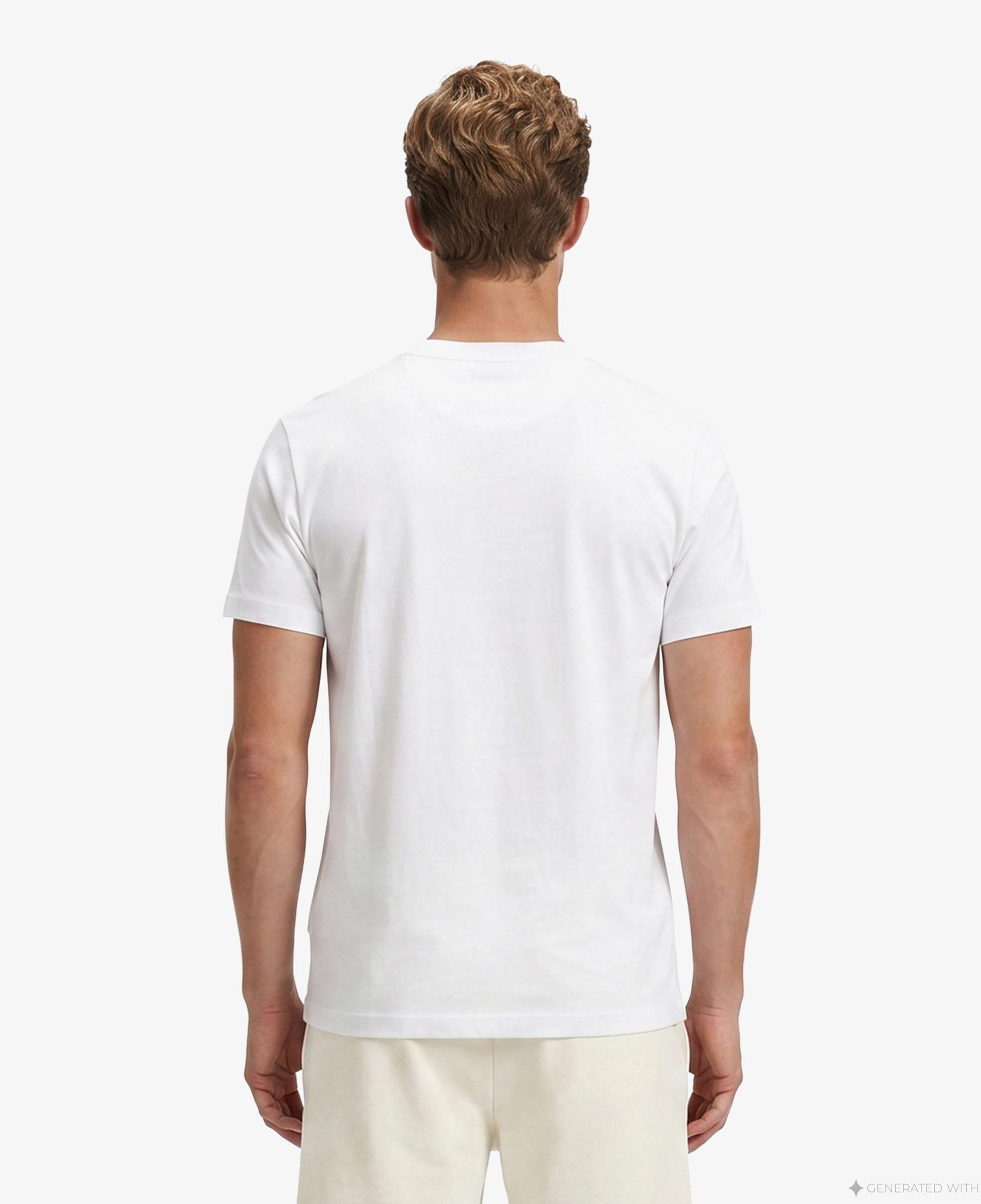 Boss Globe Logo Pattern Erkek Beyaz T-Shirt