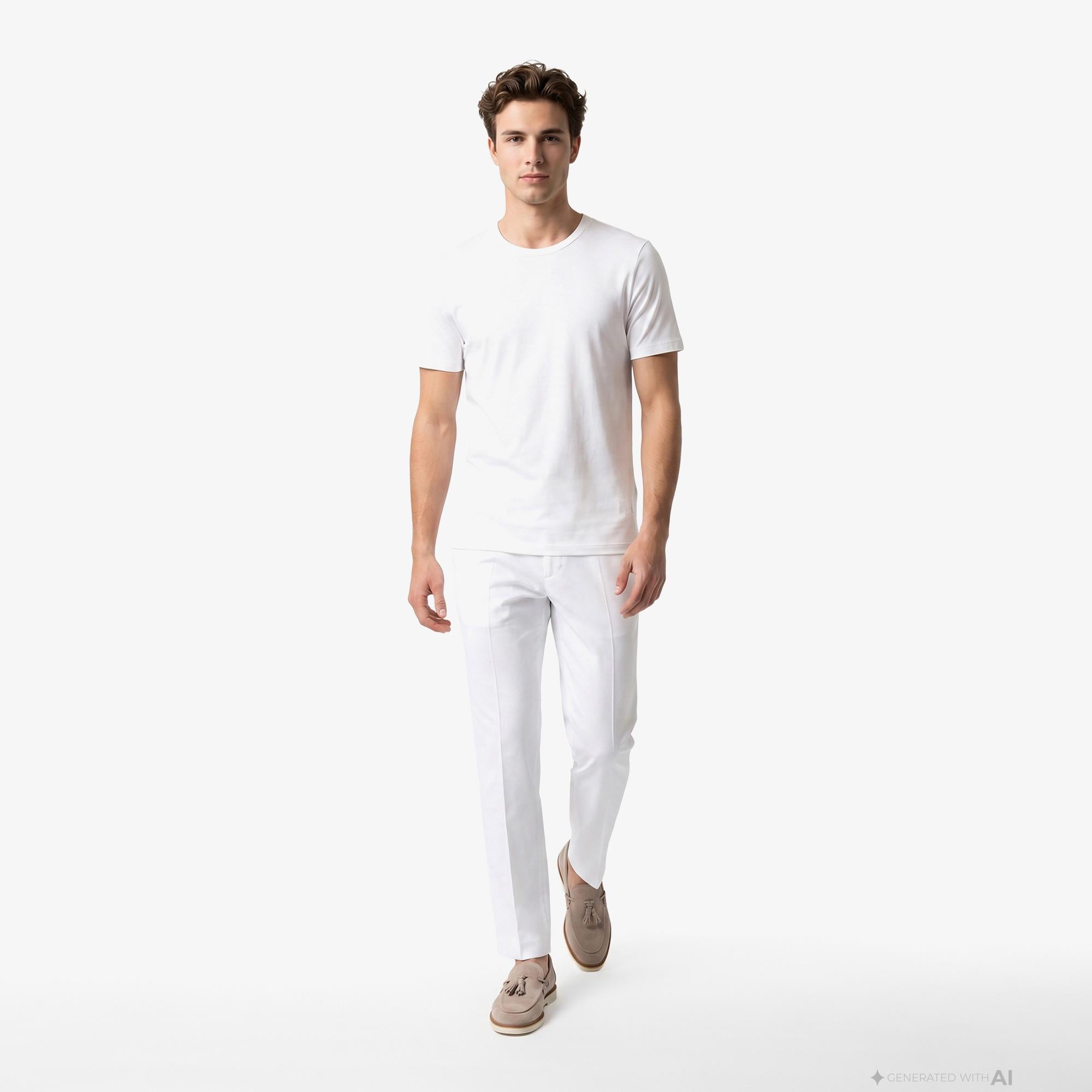 Boss 2'li Modern Erkek Beyaz T-Shirt