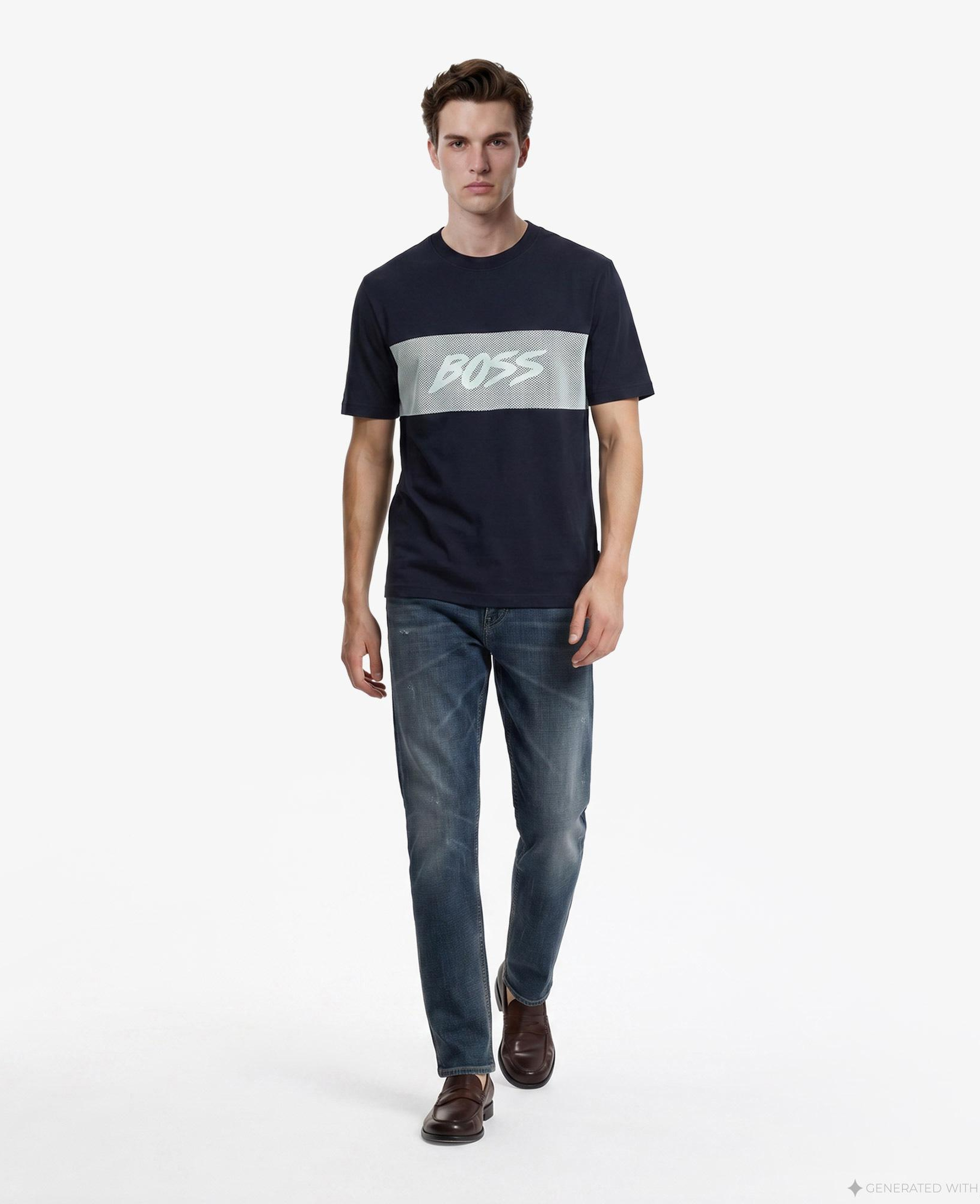 Boss Mesh Erkek Lacivert T-Shirt