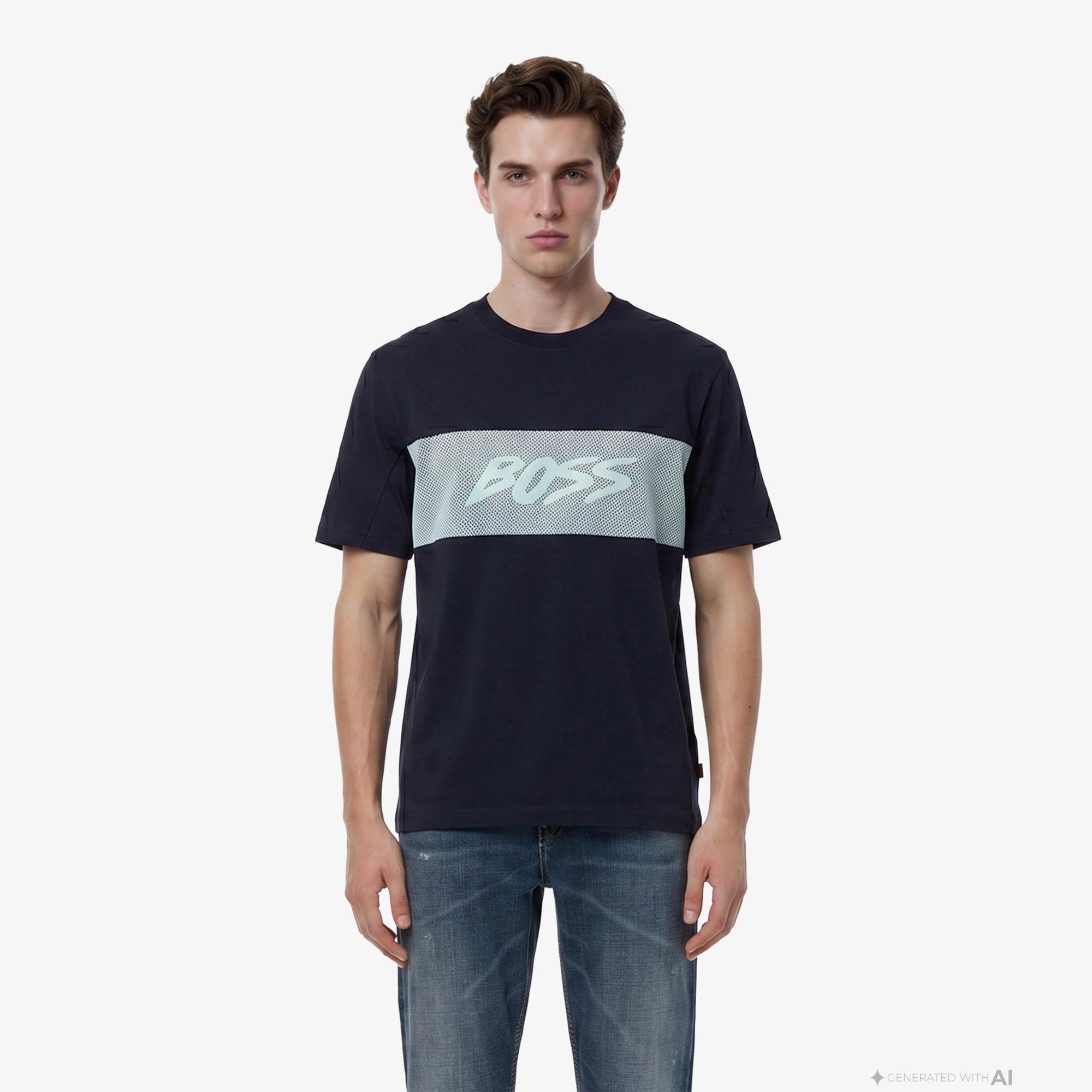 Boss Mesh Erkek Lacivert T-Shirt