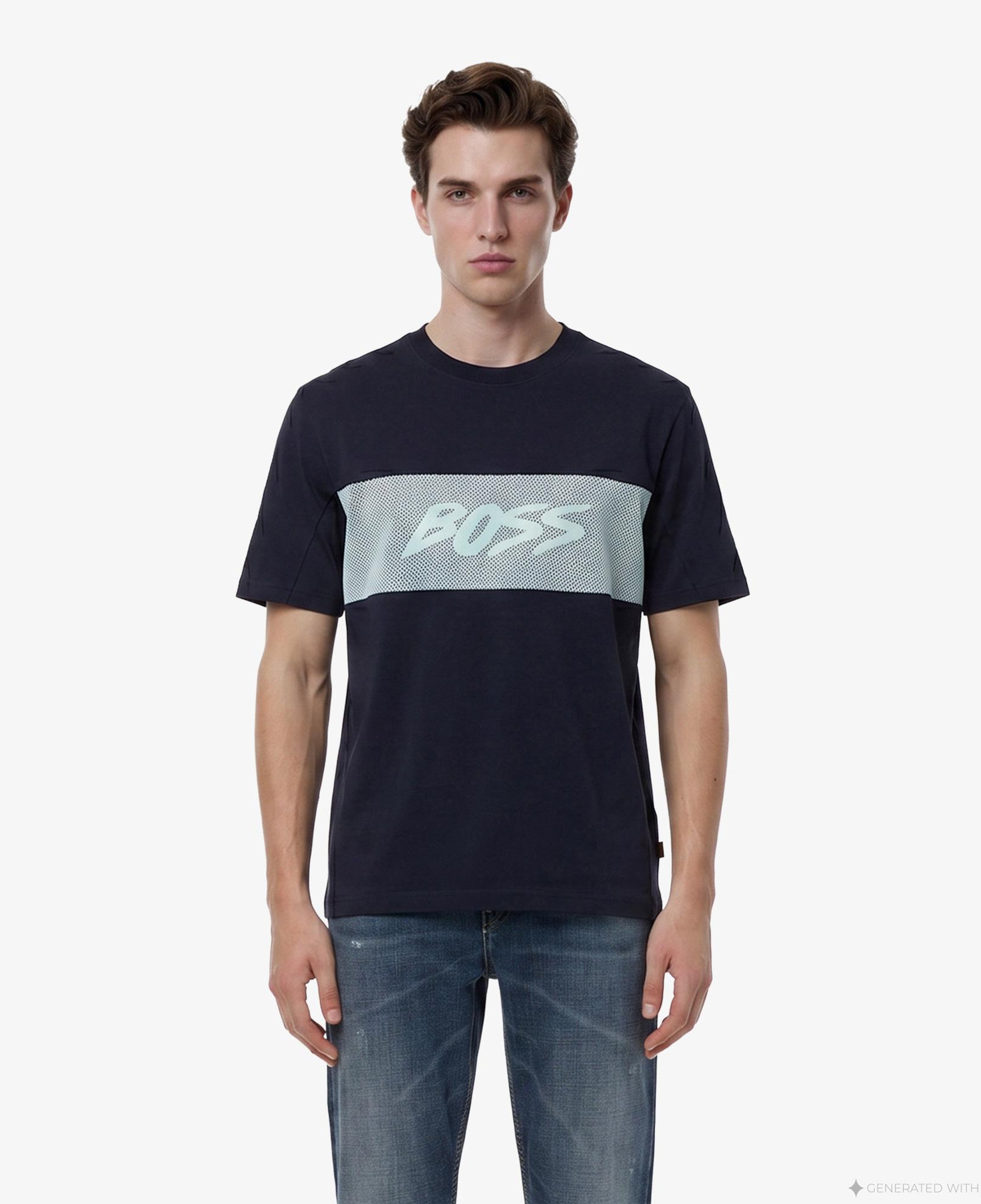Boss Mesh Erkek Lacivert T-Shirt