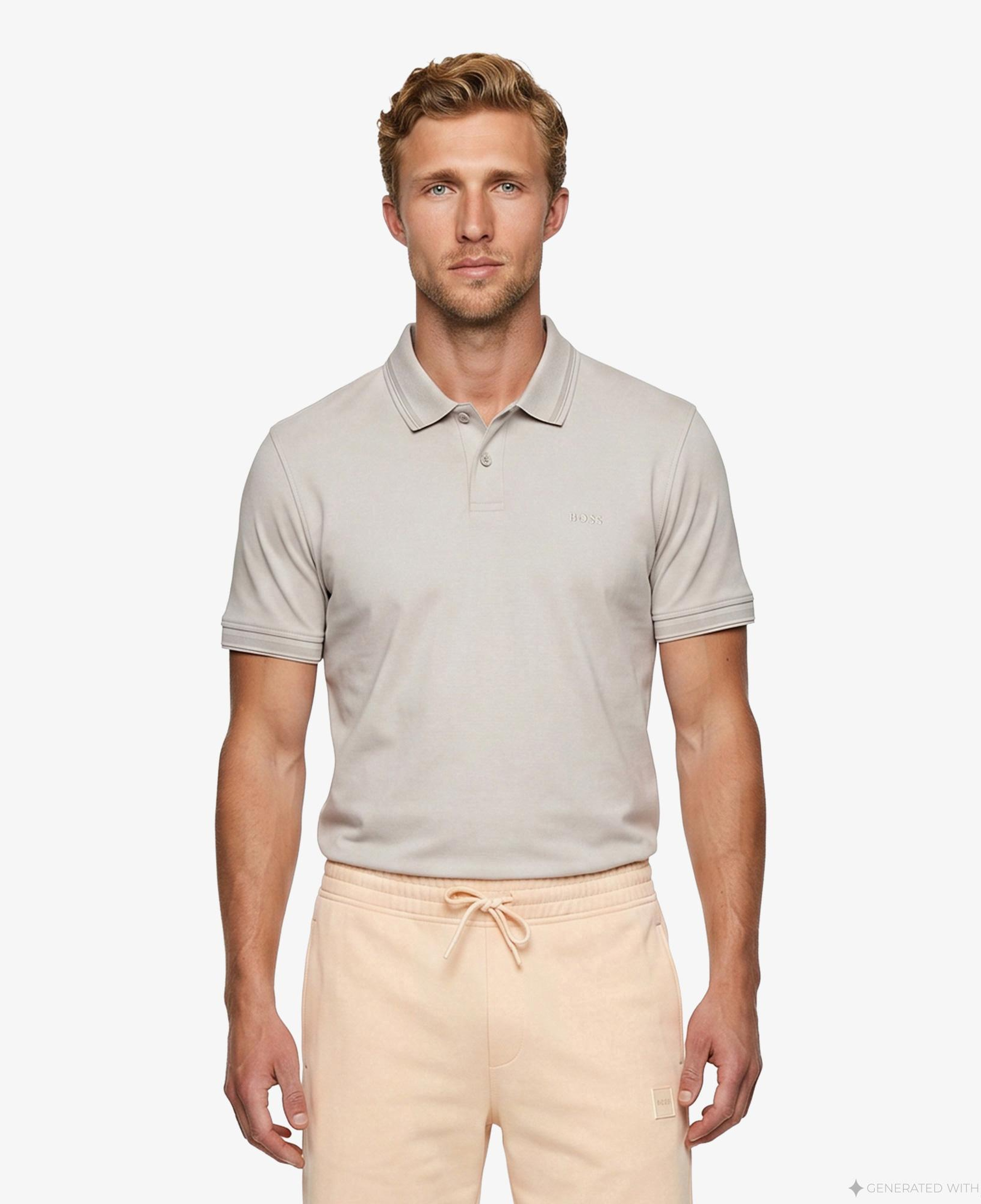 Boss Interlock Erkek Gri Polo