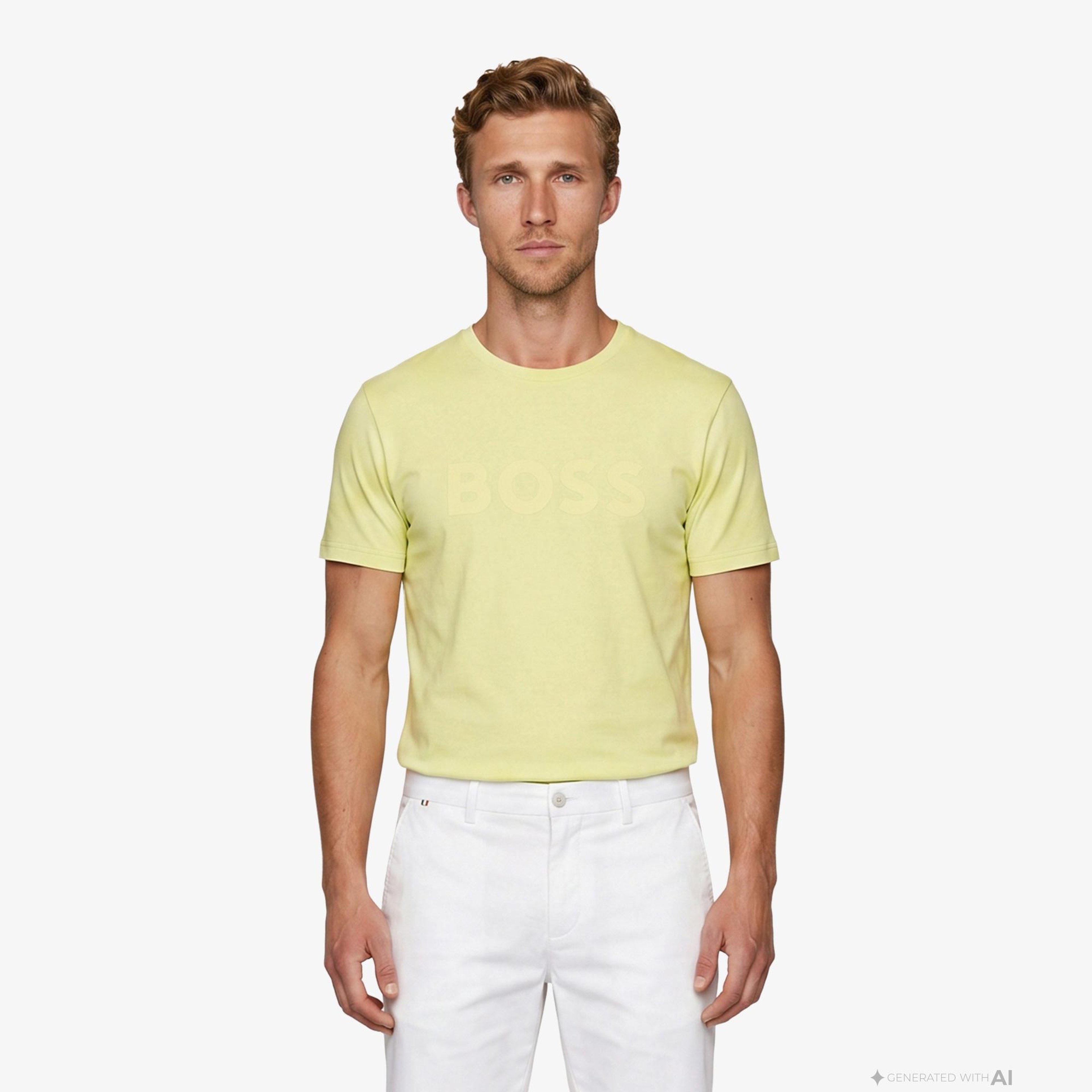 Boss Thinking Erkek Bej T-Shirt