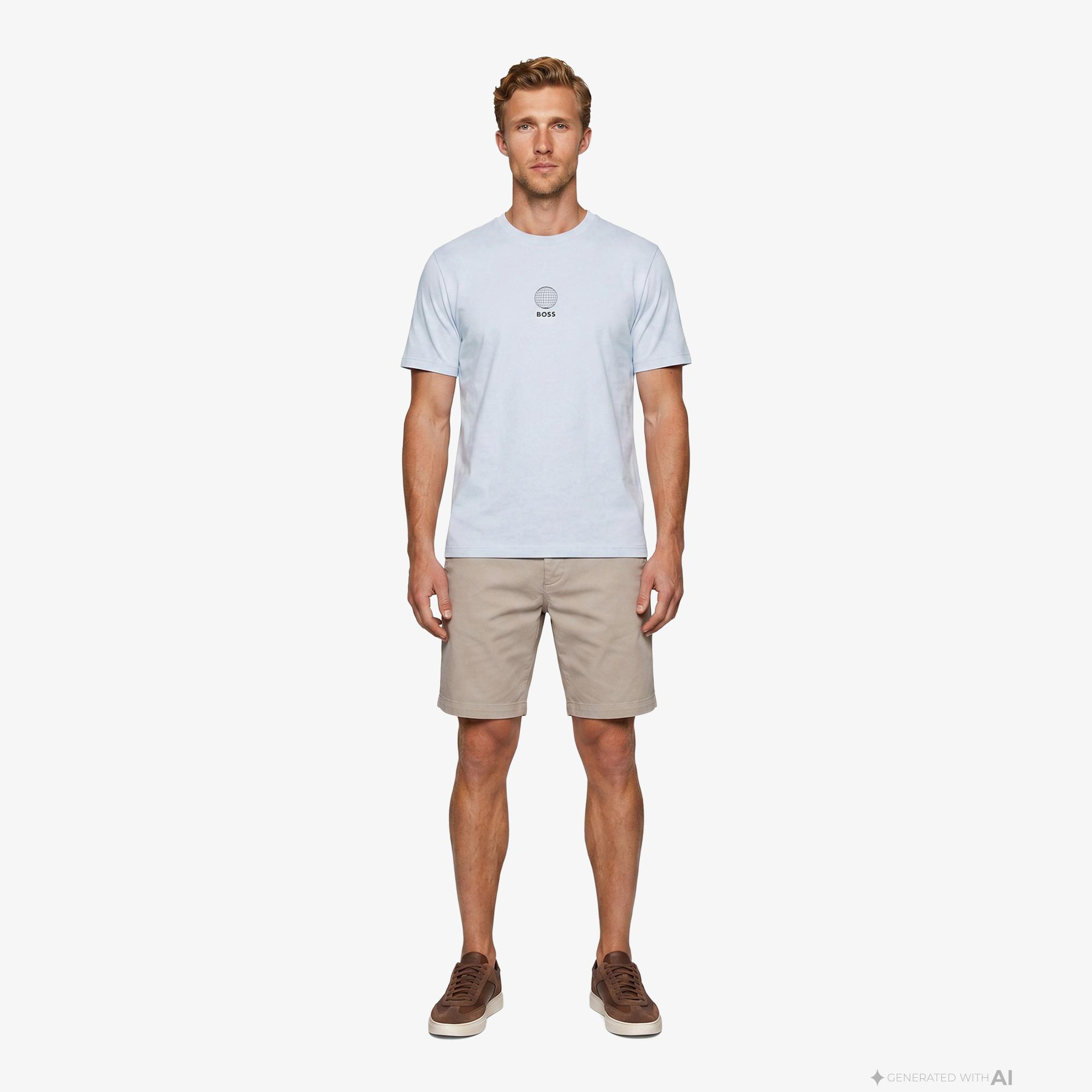 Boss Terrace Graphic Erkek Mavi T-Shirt