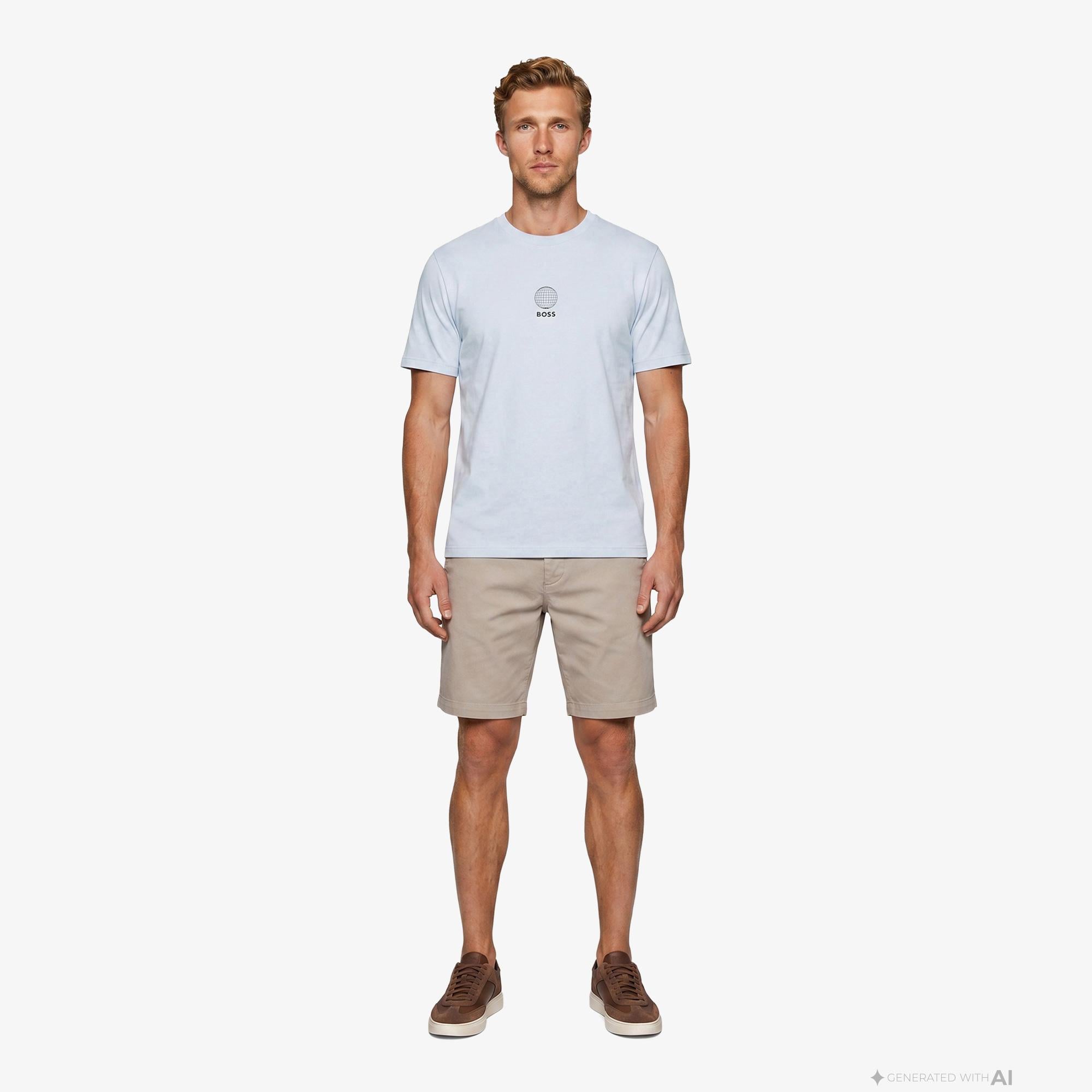 Boss Terrace Graphic Erkek Mavi T-Shirt
