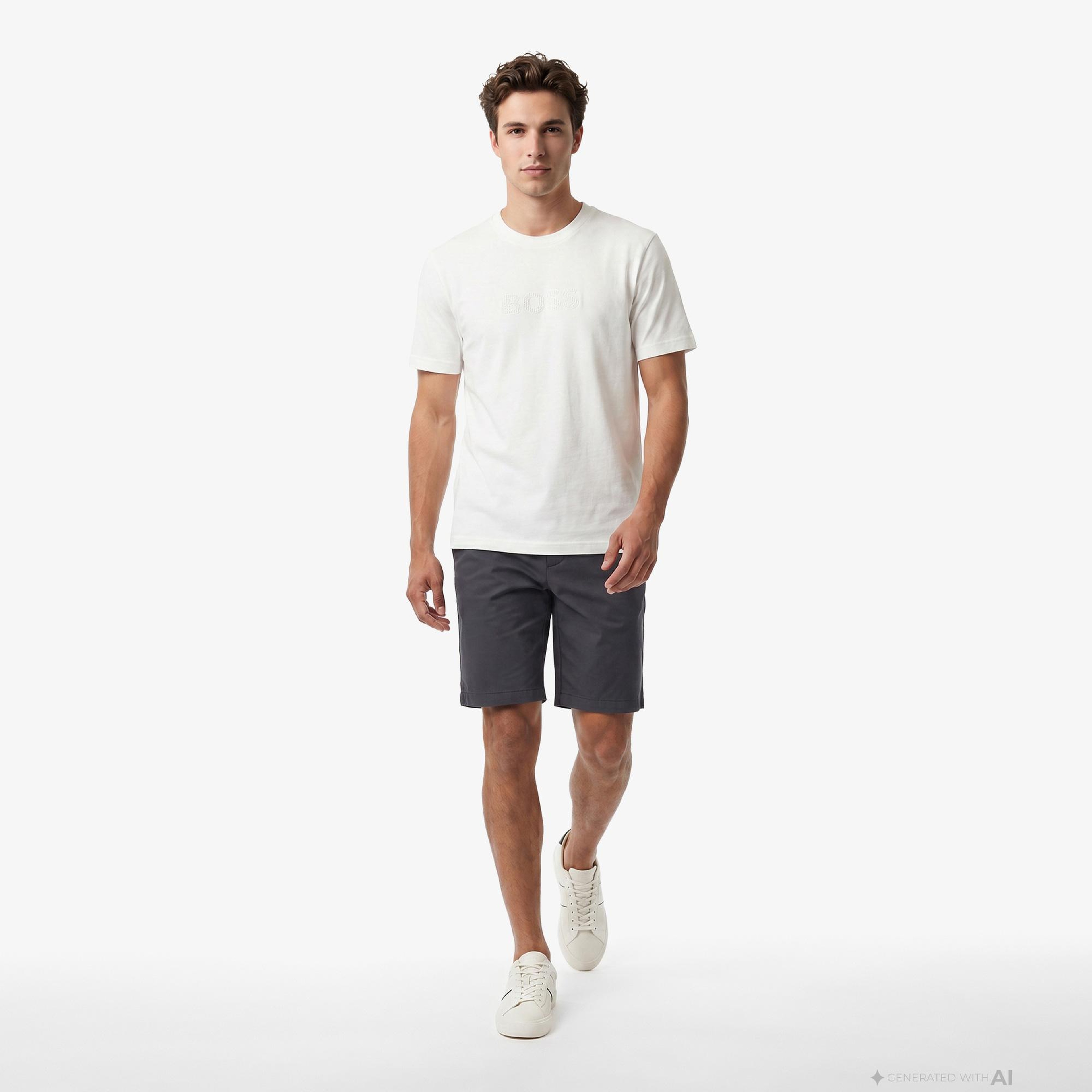 Boss Terrace Logo Erkek Beyaz T-Shirt