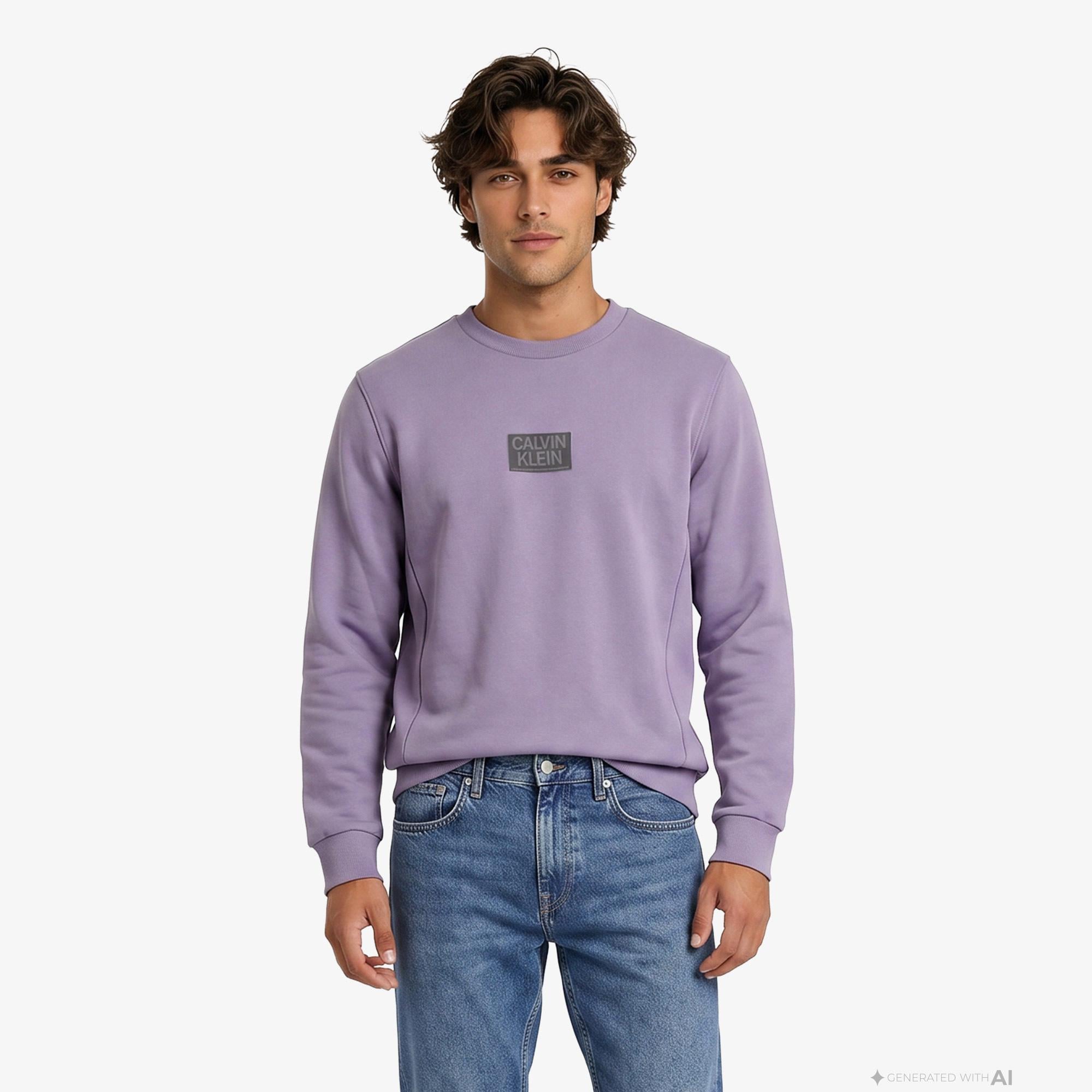 Calvin Klein Erkek Mor Sweatshirt