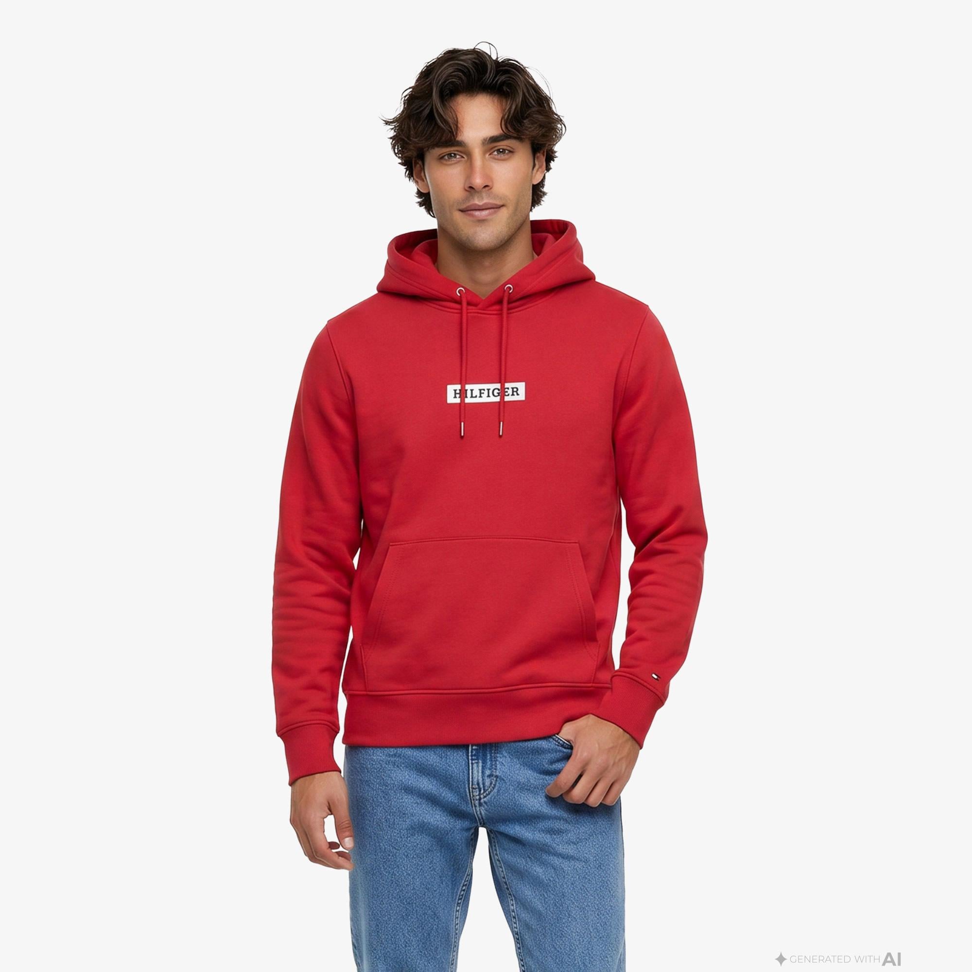 Tommy Hilfiger Erkek Kırmızı Sweatshirt