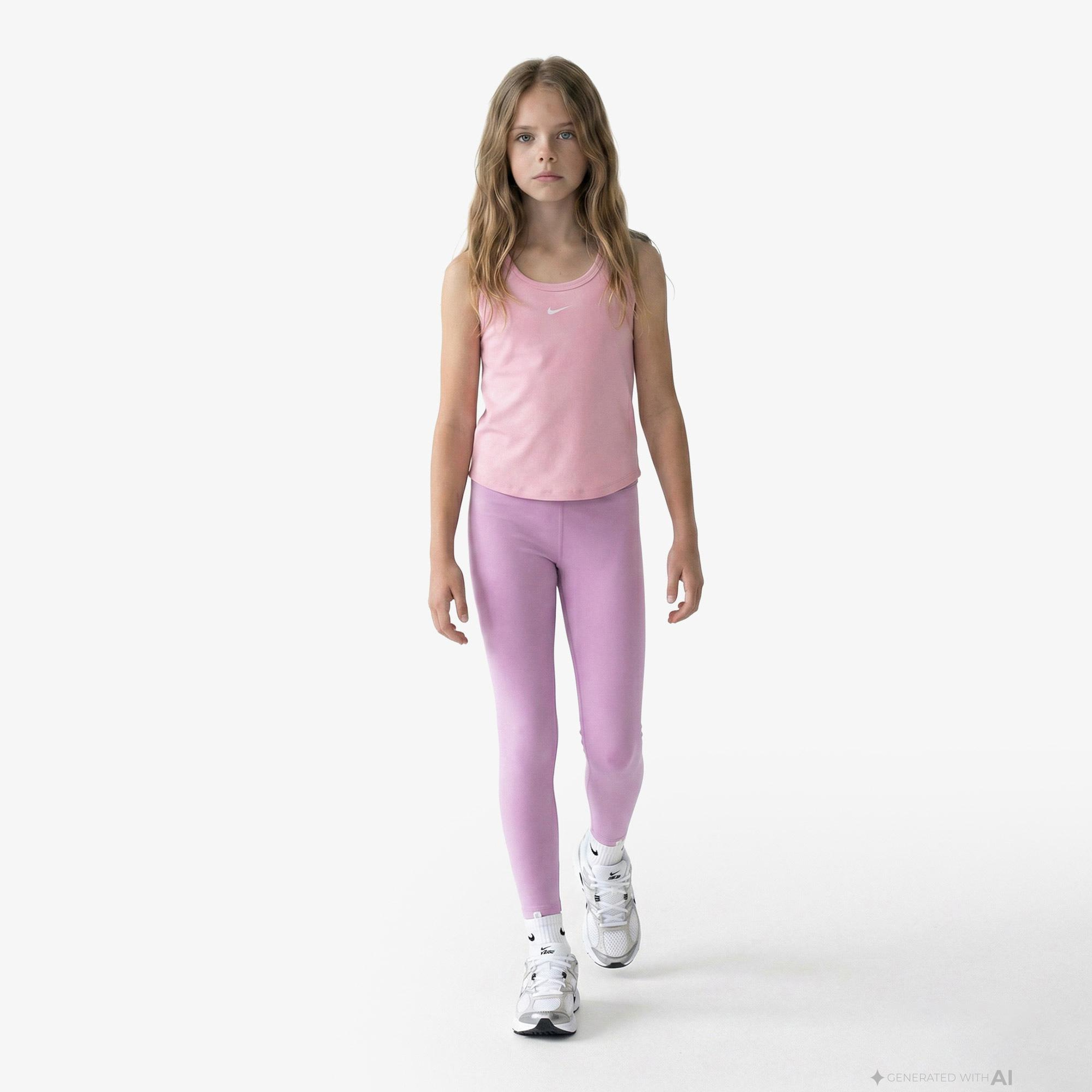 Nike Dri-Fit One Yüksel Belli Çocuk Pembe Tayt