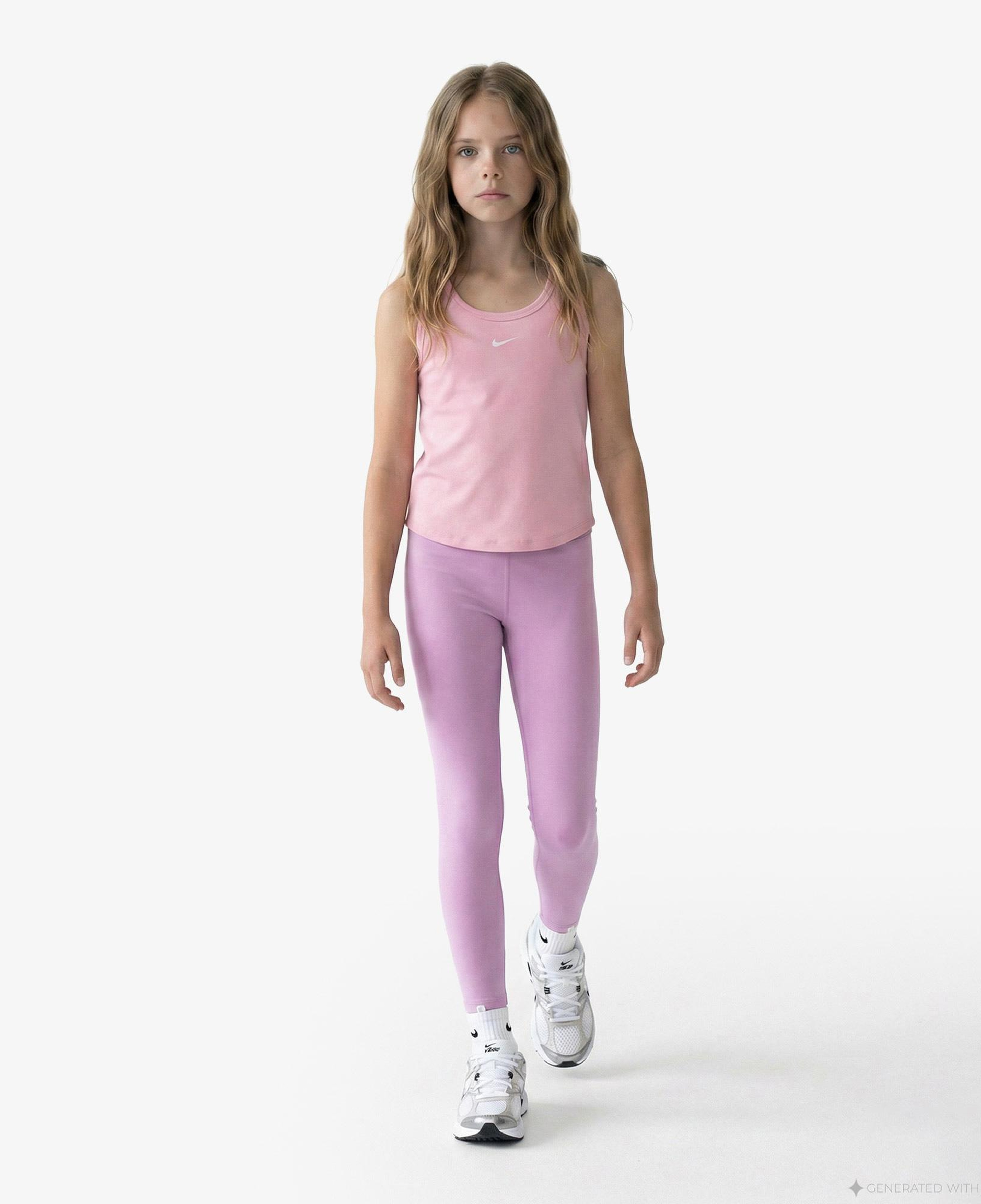 Nike Dri-Fit One Yüksel Belli Çocuk Pembe Tayt
