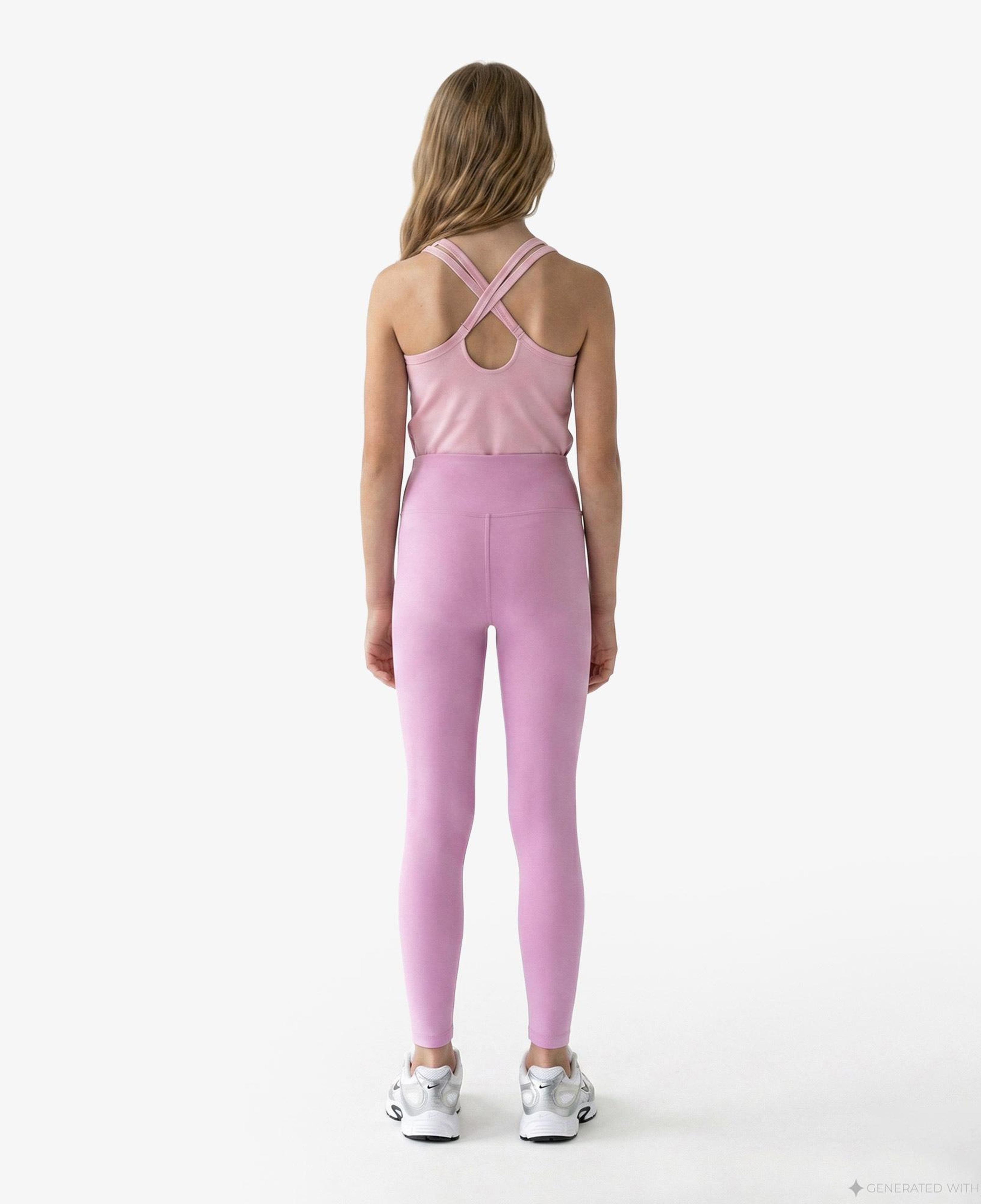Nike Dri-Fit One Yüksel Belli Çocuk Pembe Tayt