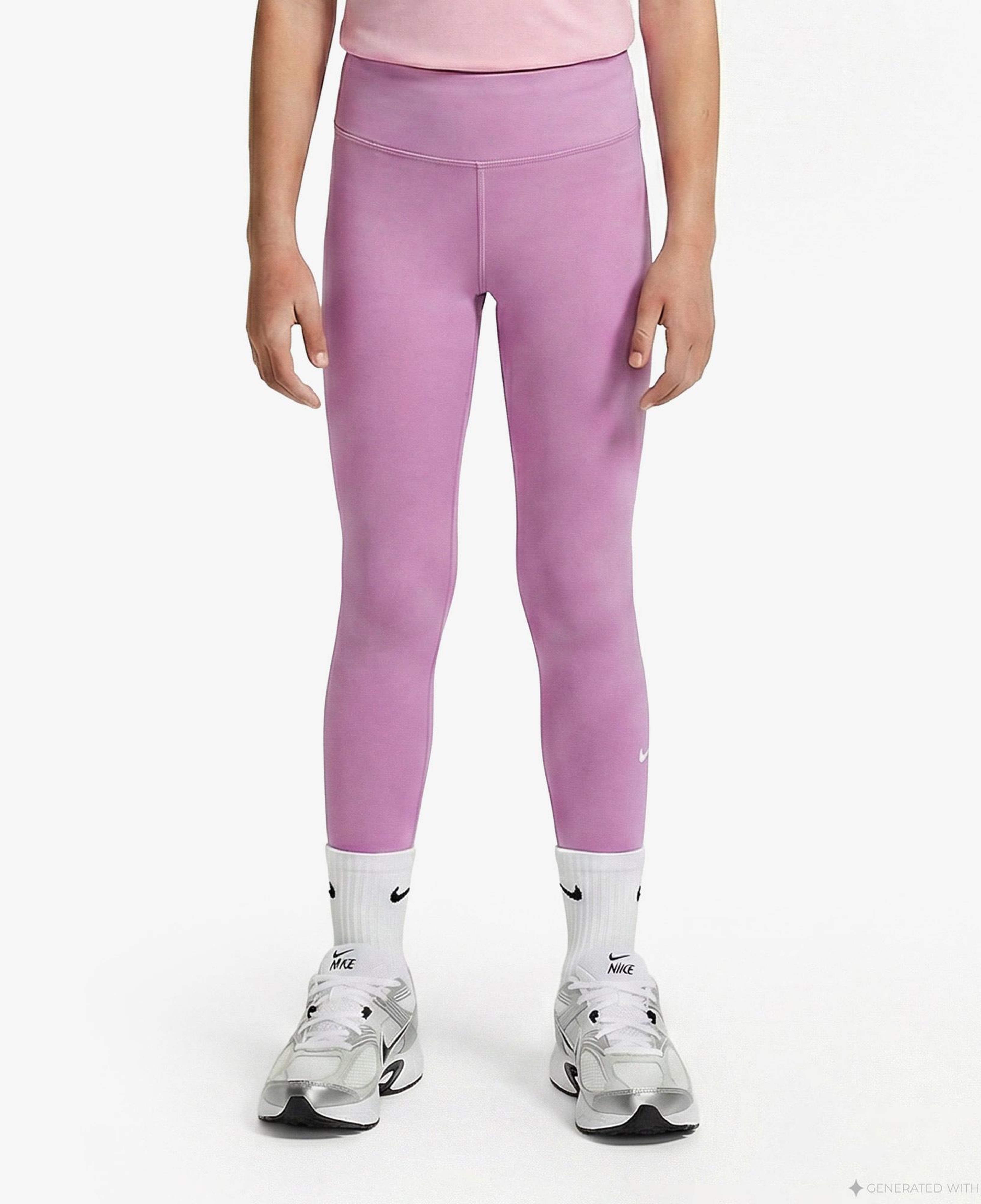 Nike Dri-Fit One Yüksel Belli Çocuk Pembe Tayt