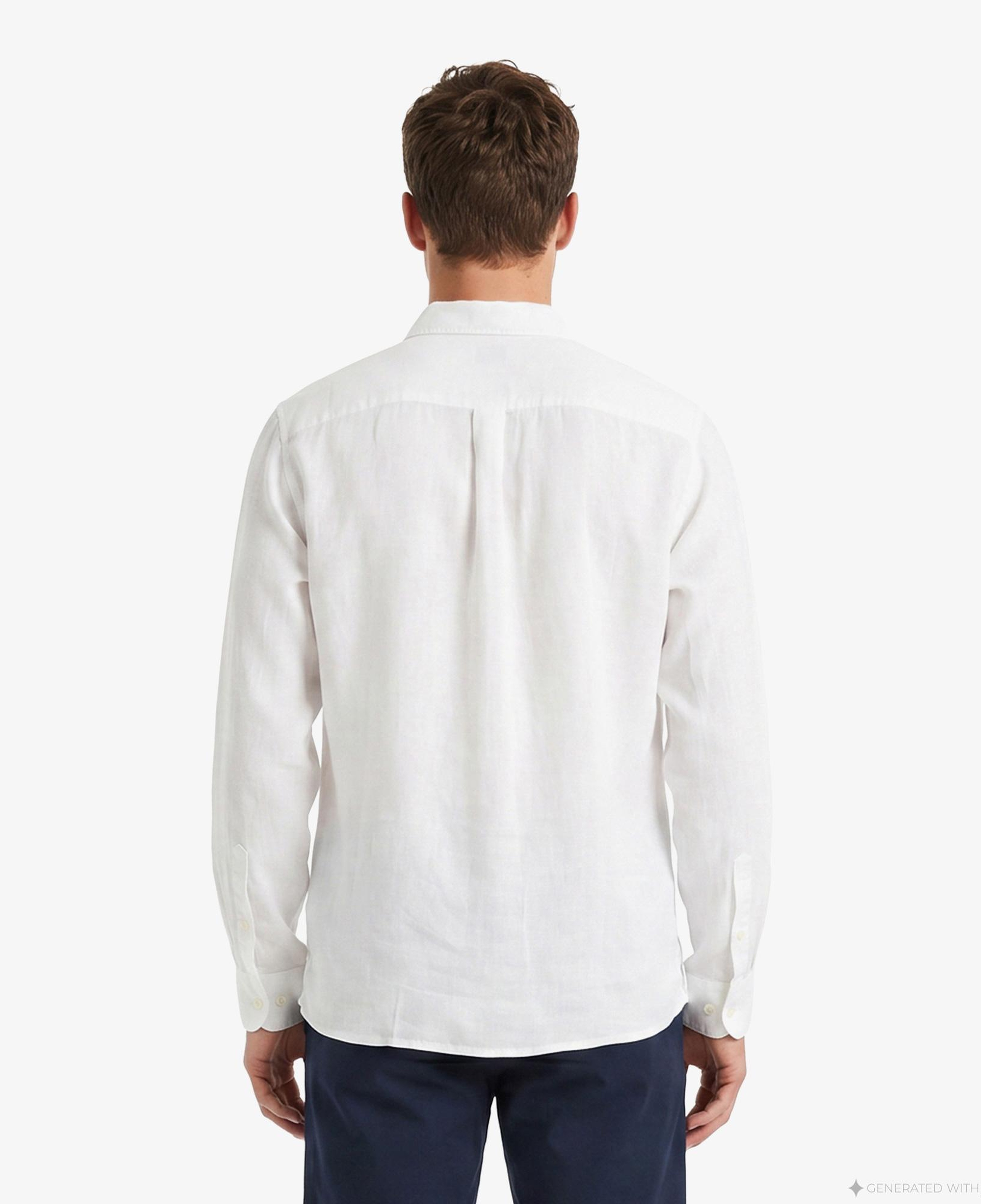 Calvin Klein Solid Classic Erkek Beyaz Keten Gömlek