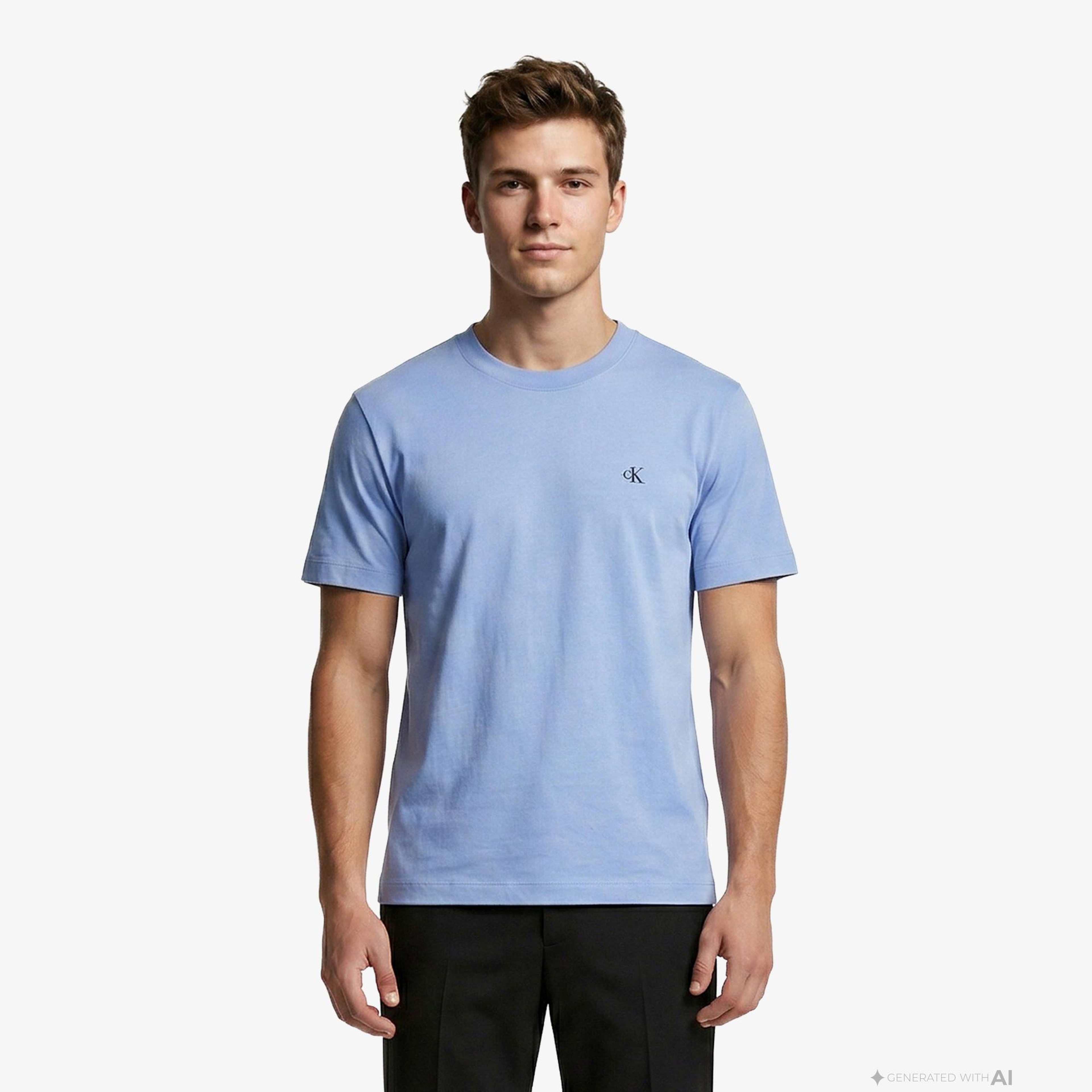 Calvin Klein Easy Monogram Erkek Mavi T-Shirt