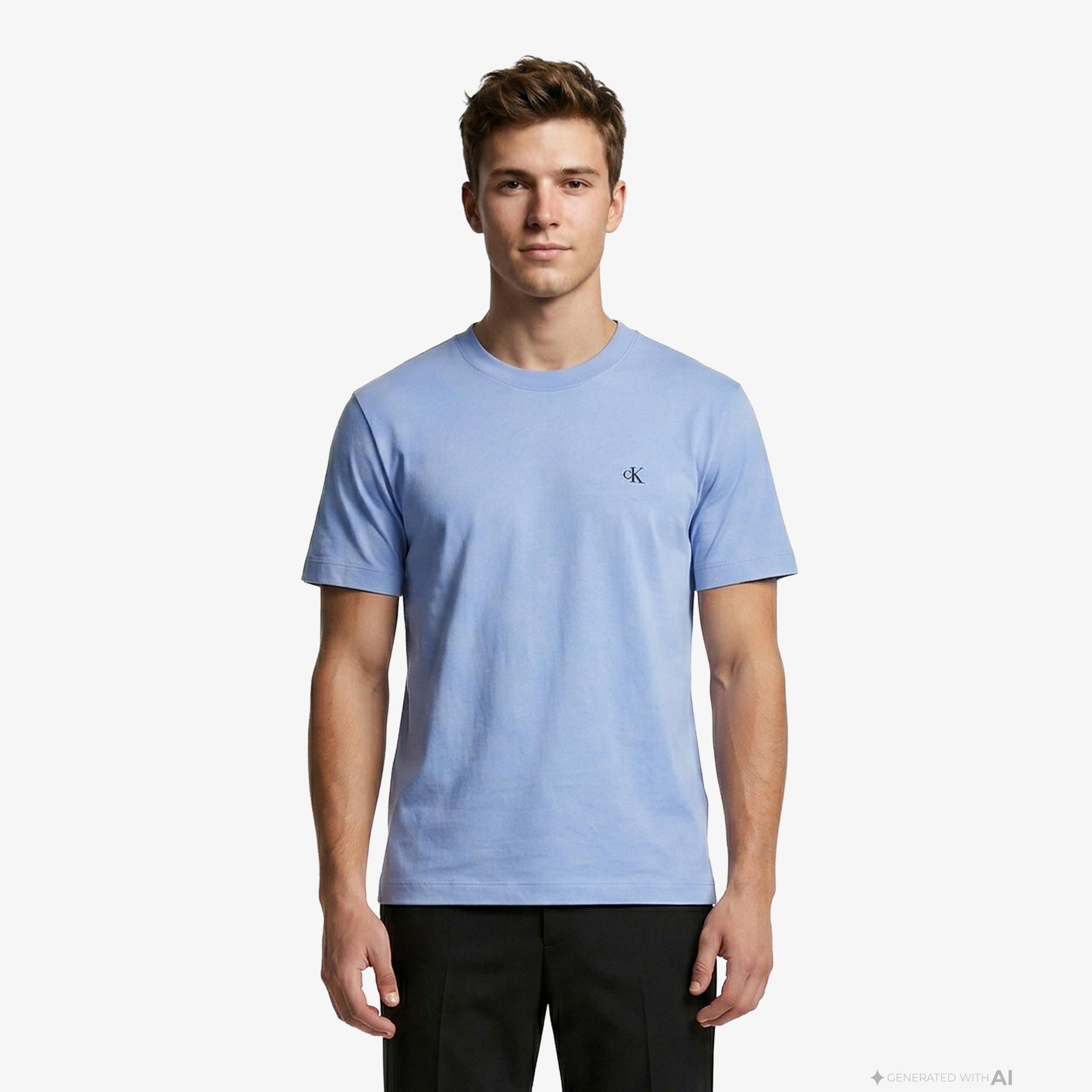 Calvin Klein Easy Monogram Erkek Mavi T-Shirt
