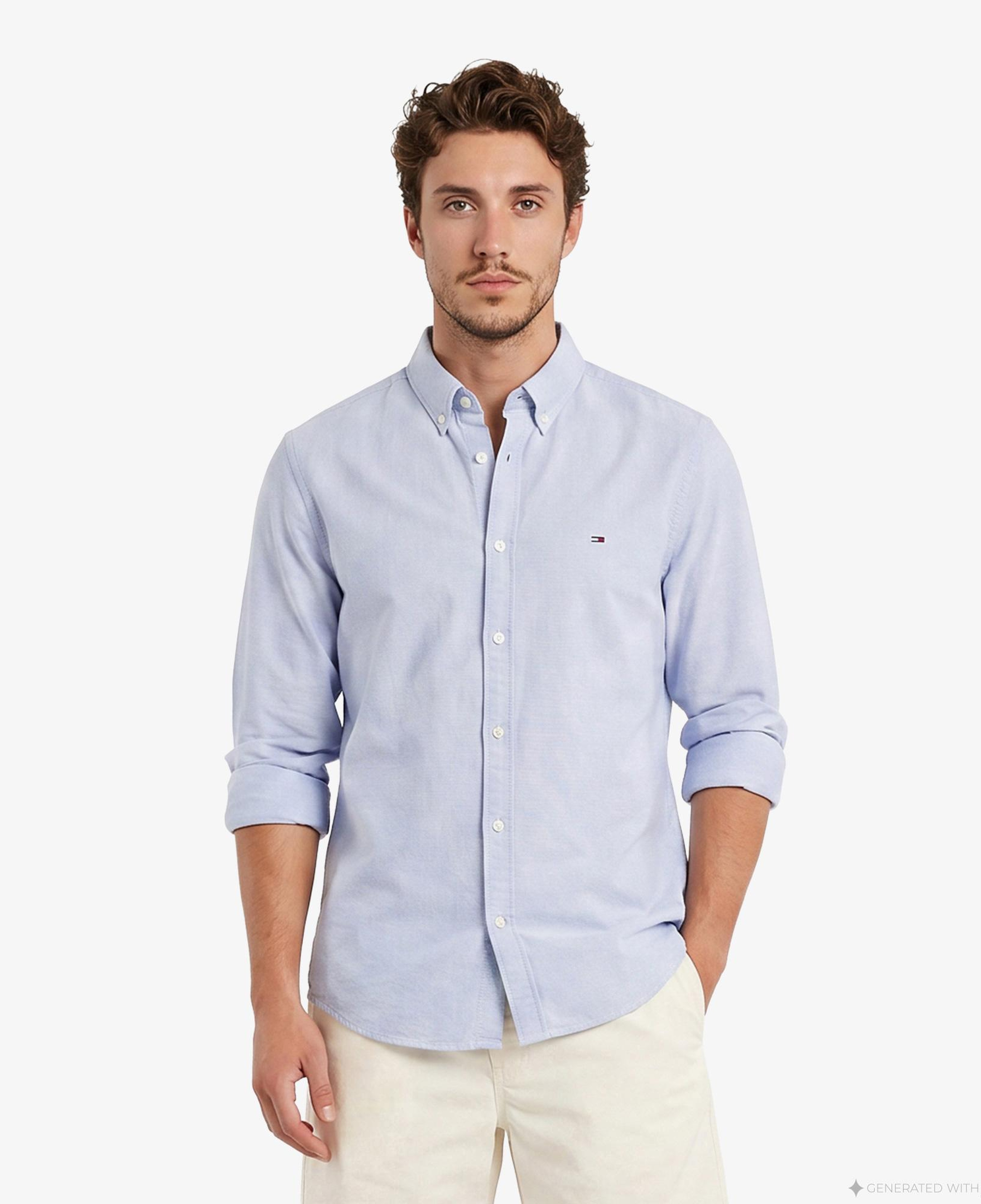 Tommy Hilfiger Oxford Erkek Mavi Gömlek